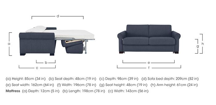 Alcova 2.5 Seater Fabric Sofa Bed with Scroll Arms in  on Furniture Village
