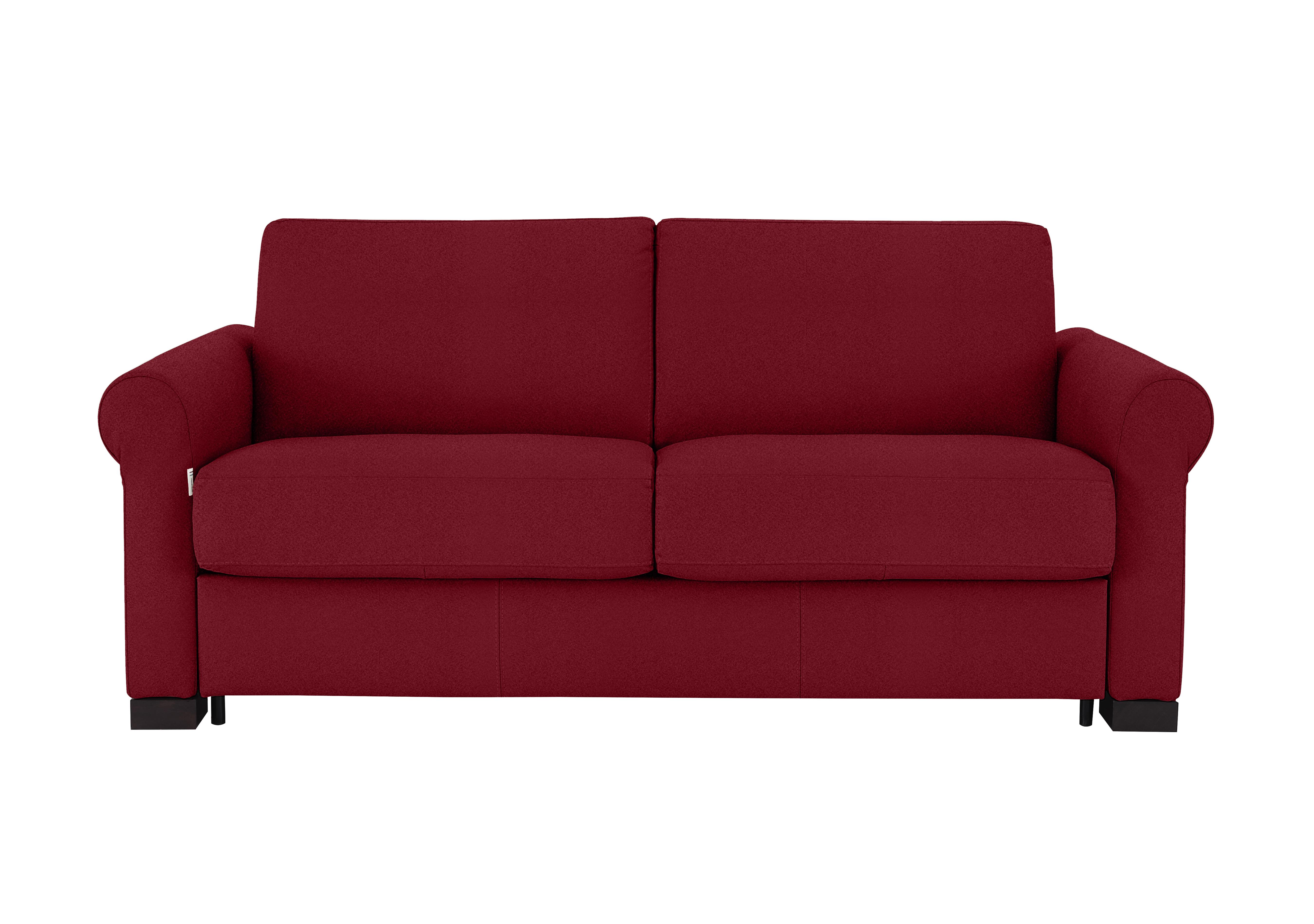 Alcova 2.5 Seater Fabric Sofa Bed with Scroll Arms in Coupe Rosso 305 on Furniture Village