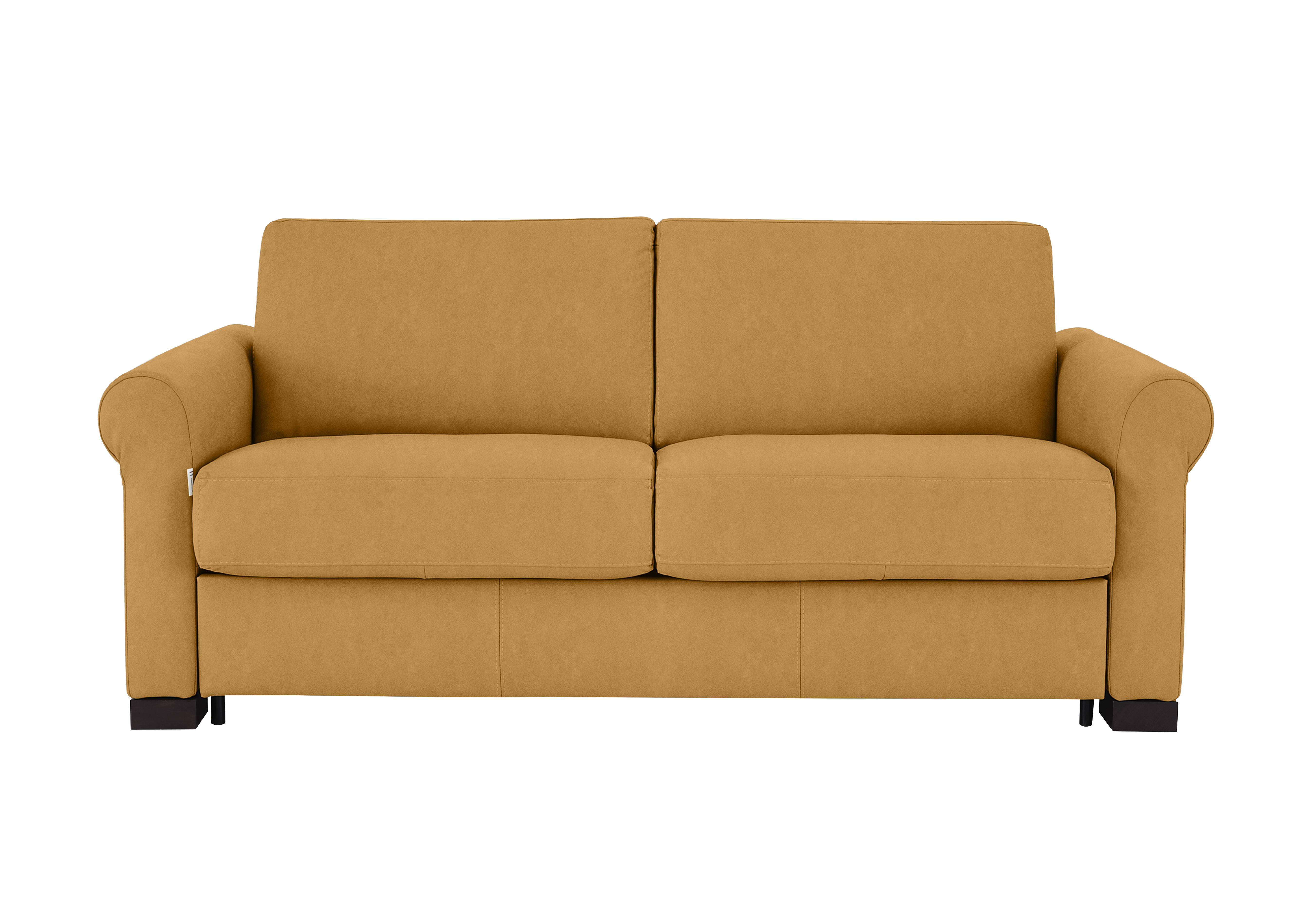 Alcova 2.5 Seater Fabric Sofa Bed with Scroll Arms in Flambe Ocre on Furniture Village