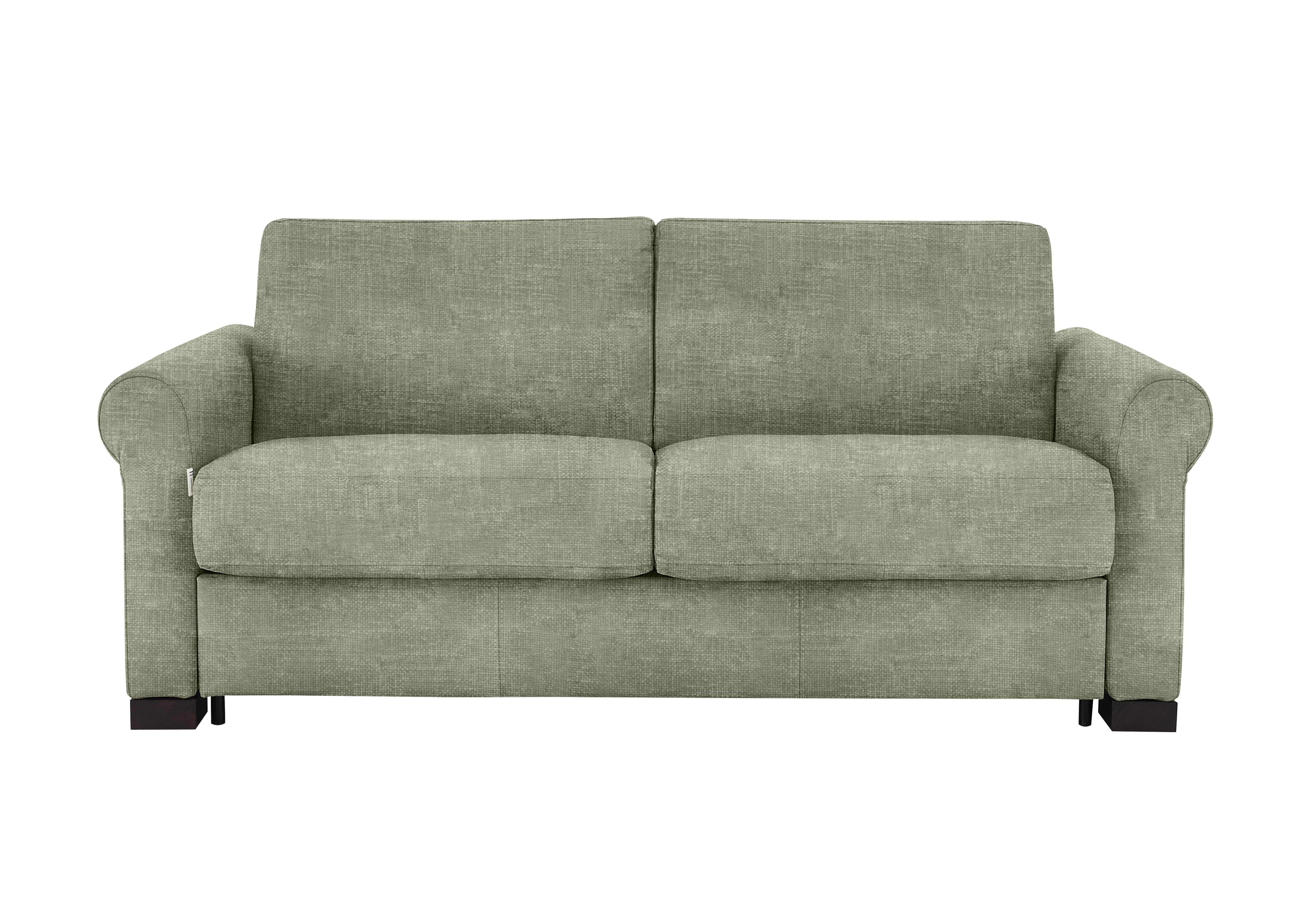 Alcova 2.5 Seater Fabric Sofa Bed with Scroll Arms in Baobab Muschio 538 on Furniture Village