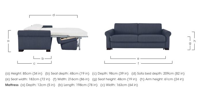 Alcova 3 Seater Fabric Sofa Bed with Box Arms in  on Furniture Village