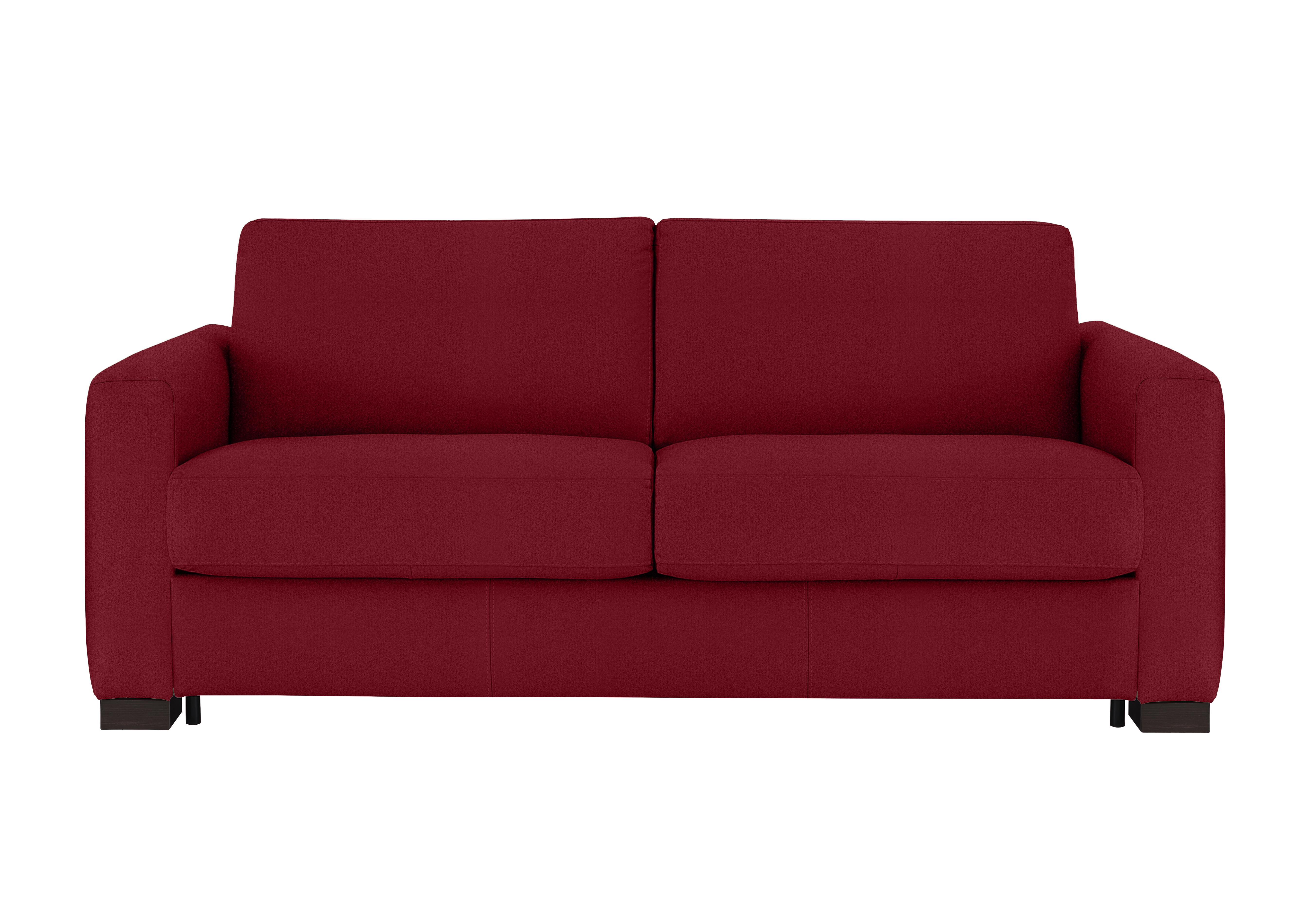 Alcova 3 Seater Fabric Sofa Bed with Box Arms in Coupe Rosso 305 on Furniture Village