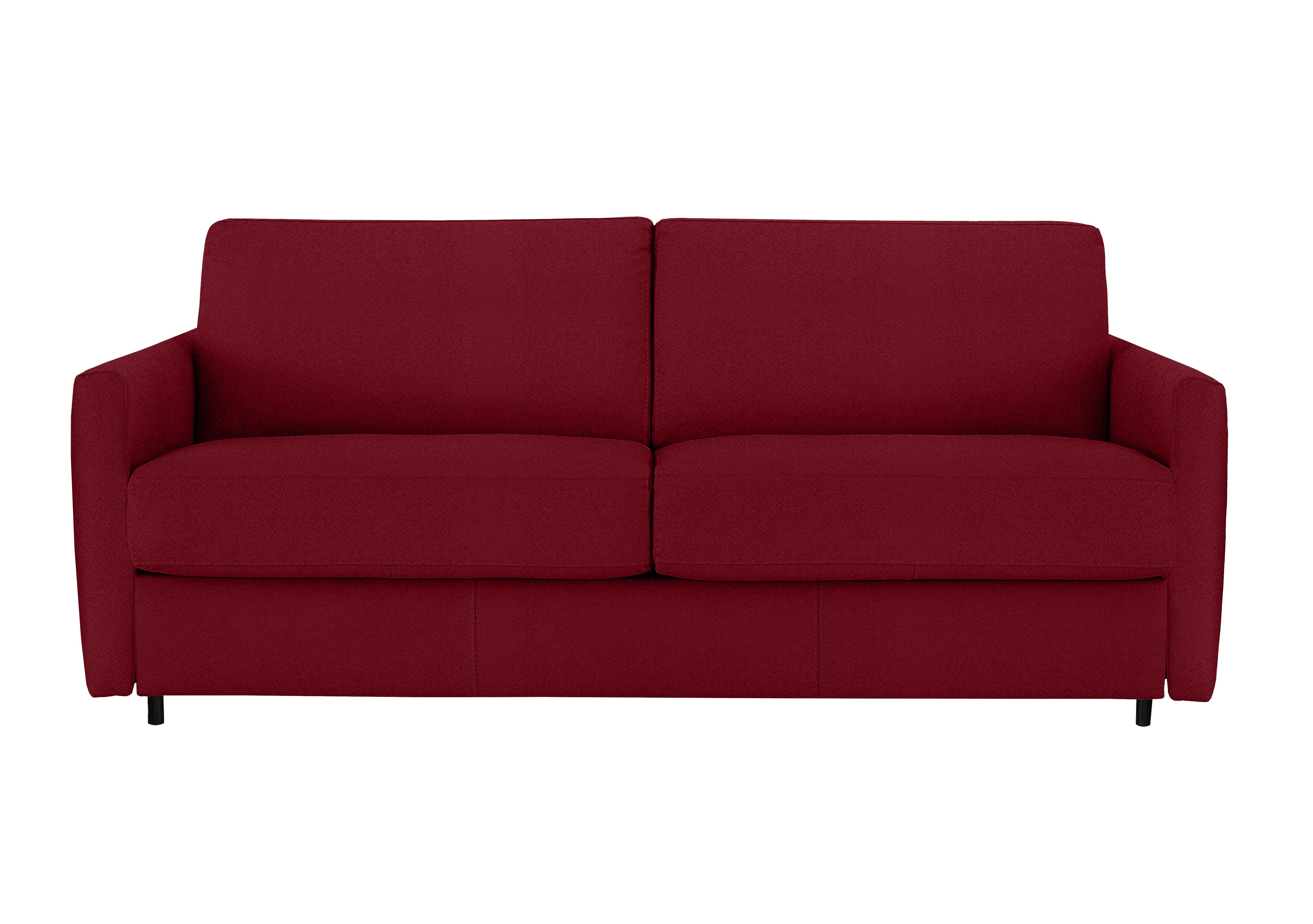 Alcova 3 Seater Fabric Sofa Bed with Slim Arms in Coupe Rosso 305 on Furniture Village