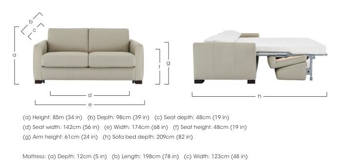 Alcova 2 Seater Leather Sofa Bed with Box Arms in  on Furniture Village