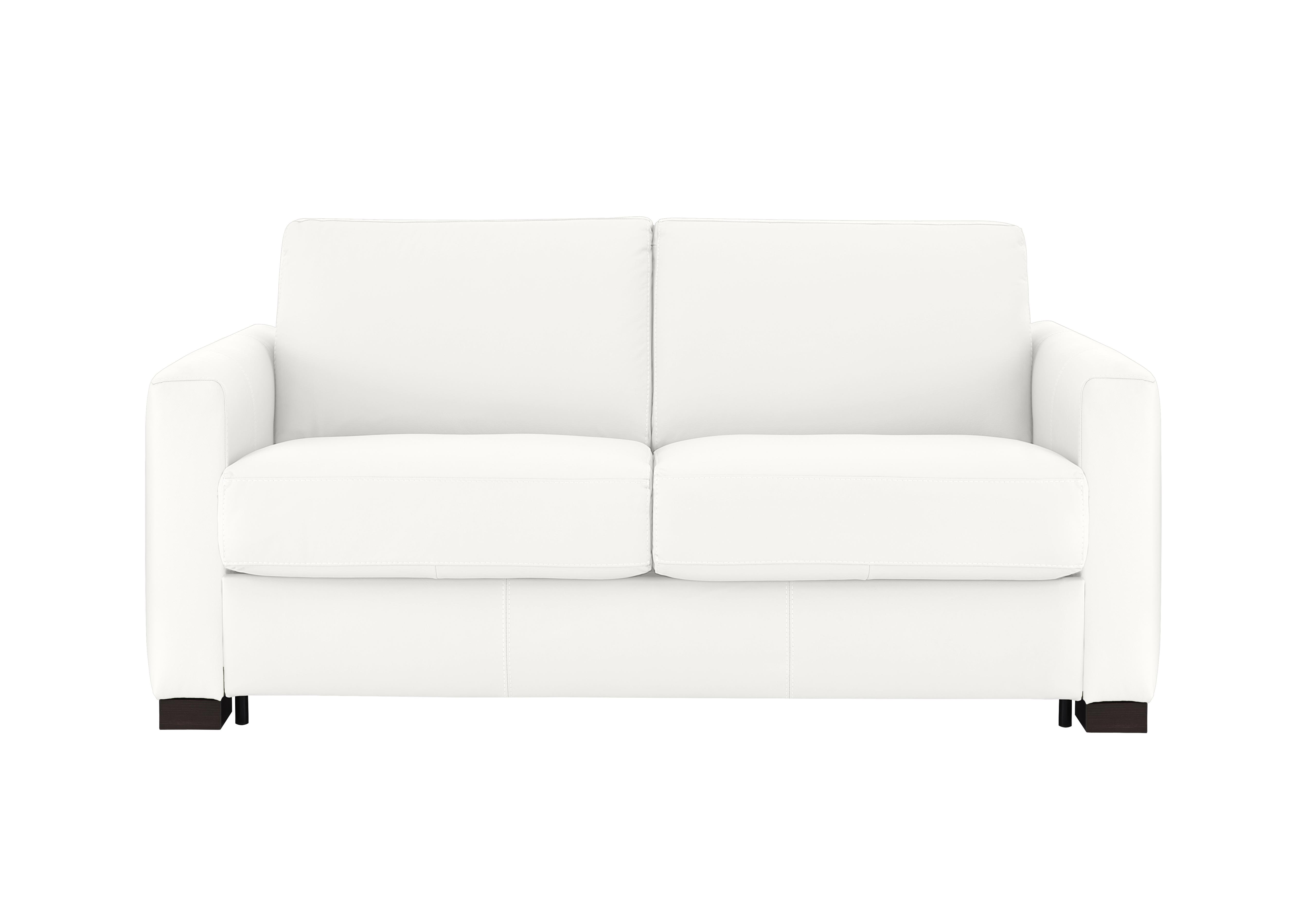 Alcova 2 Seater Leather Sofa Bed with Box Arms in Botero Bianco 2153 on Furniture Village