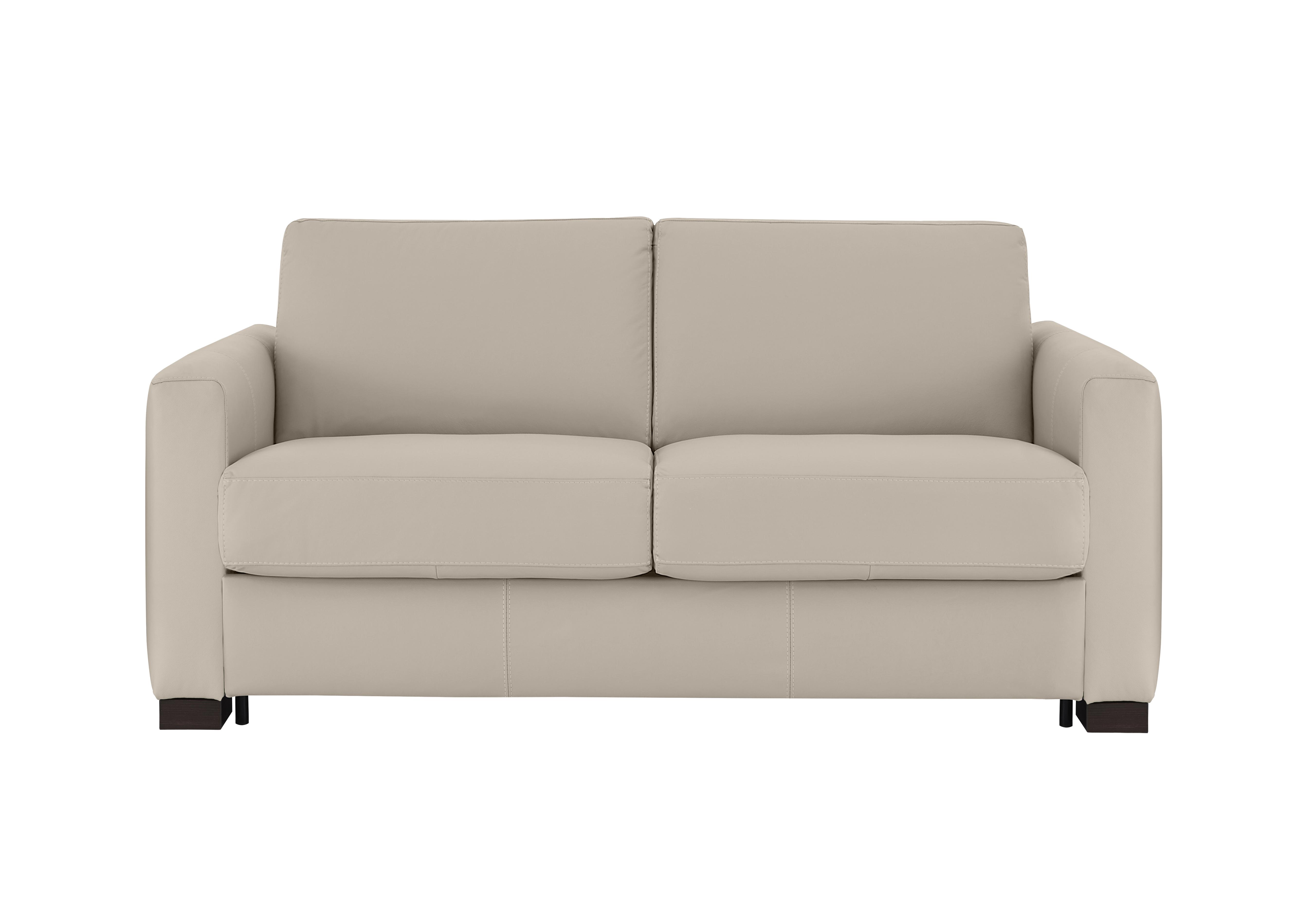 Alcova 2 Seater Leather Sofa Bed with Box Arms in Botero Crema 2156 on Furniture Village