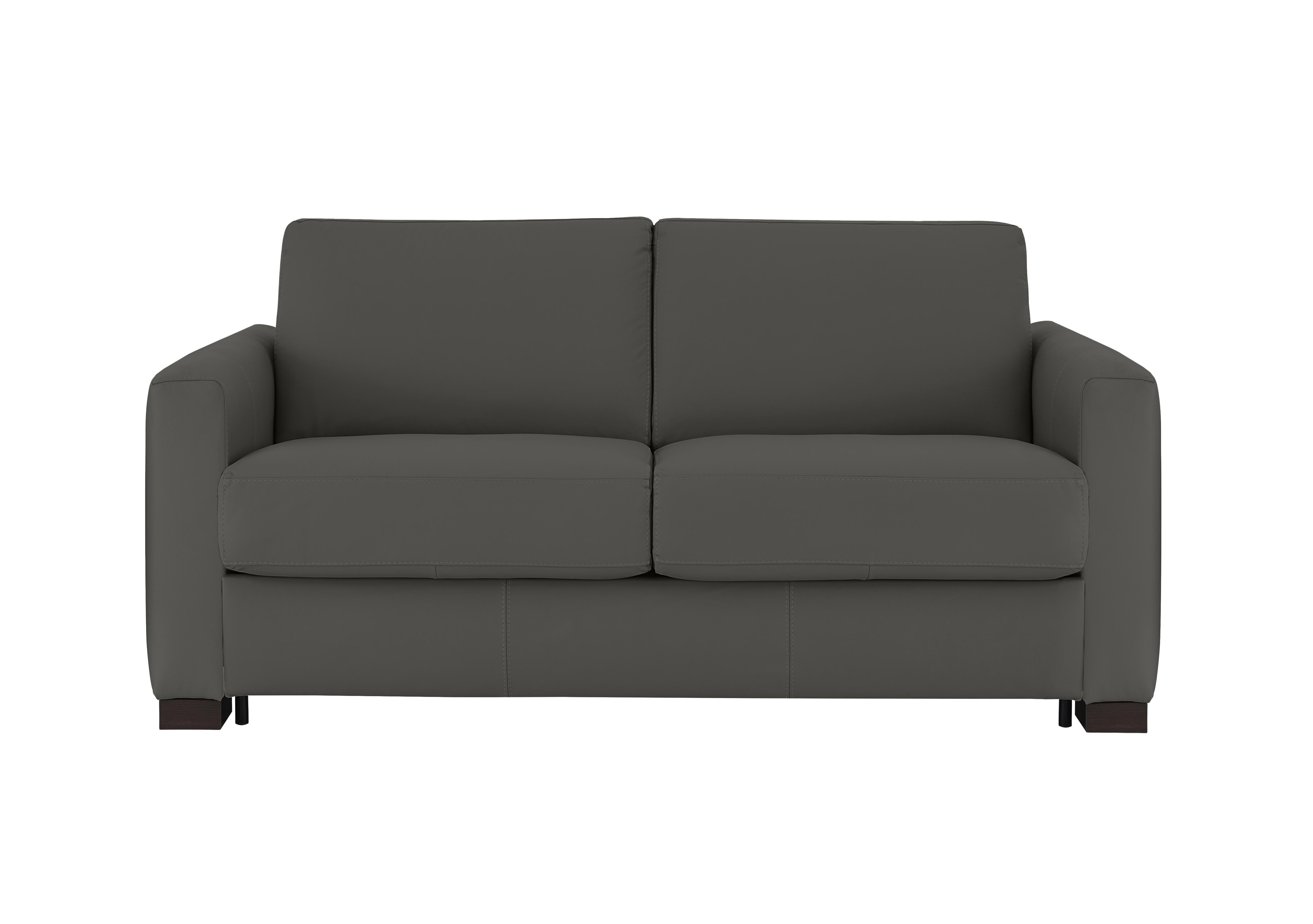 Alcova 2 Seater Leather Sofa Bed with Box Arms in Botero Grigio 2162 on Furniture Village