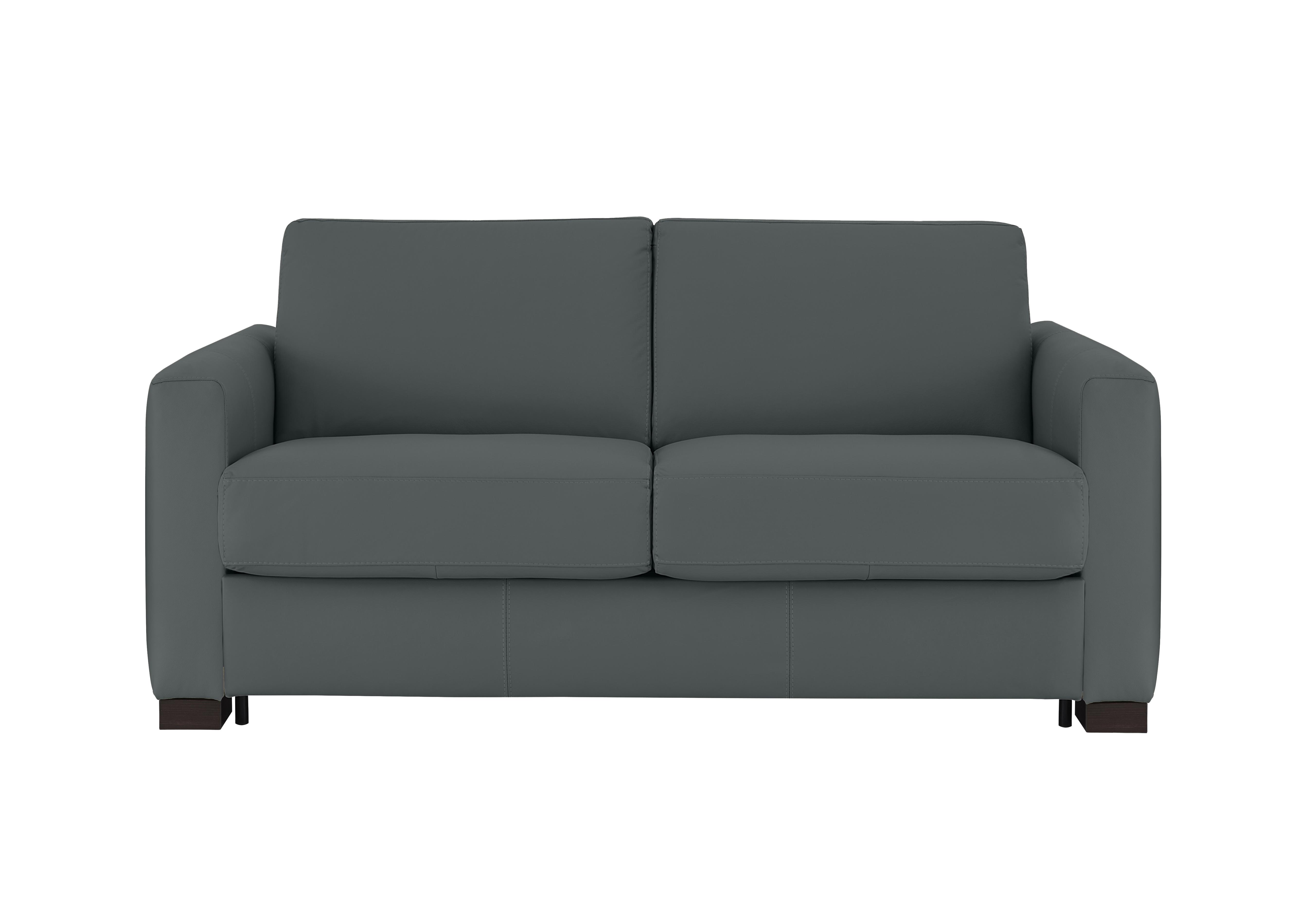 Alcova 2 Seater Leather Sofa Bed with Box Arms in Botero Ottanio 2155 on Furniture Village