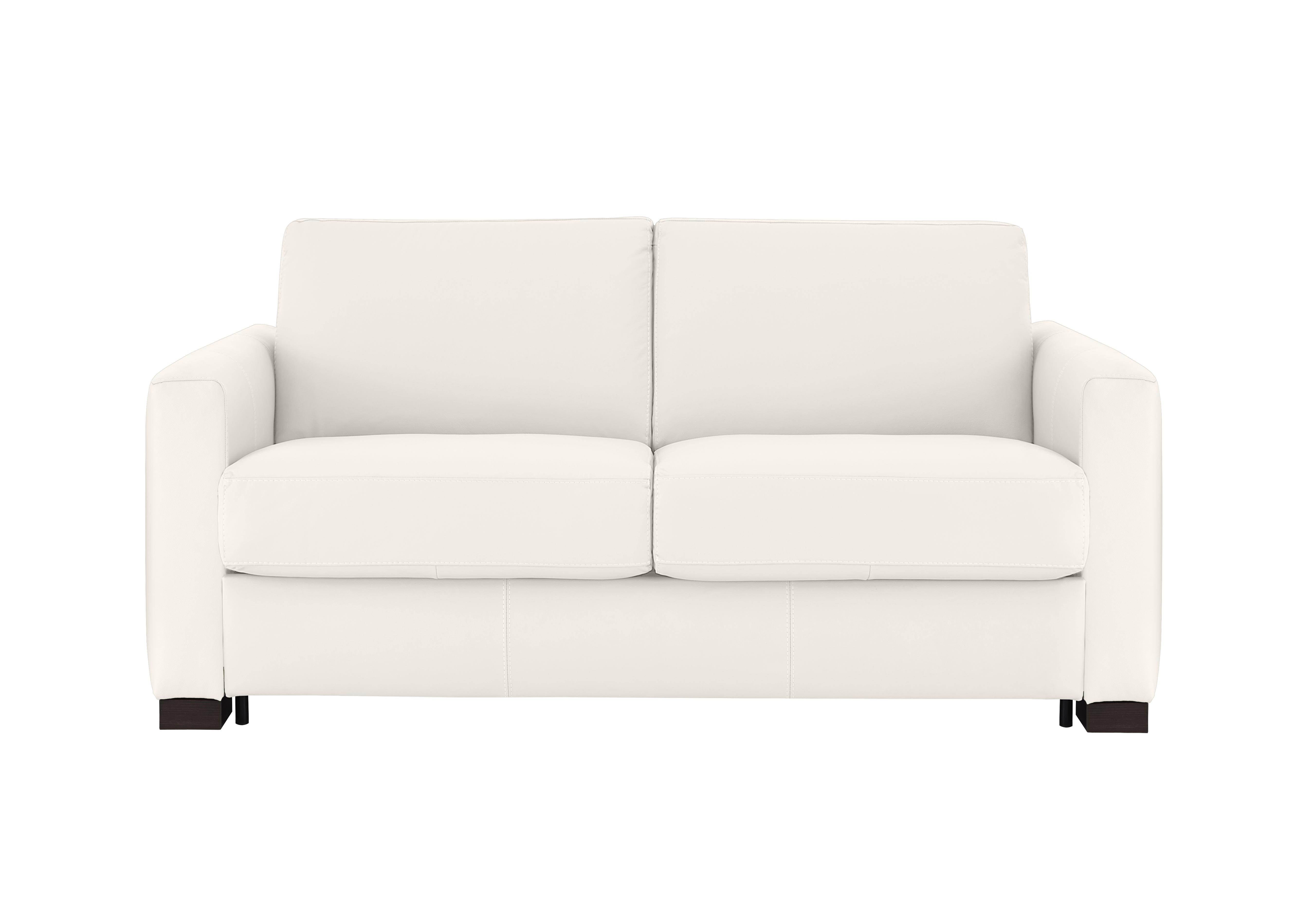 Alcova 2 Seater Leather Sofa Bed with Box Arms in Torello Bianco 93 on Furniture Village