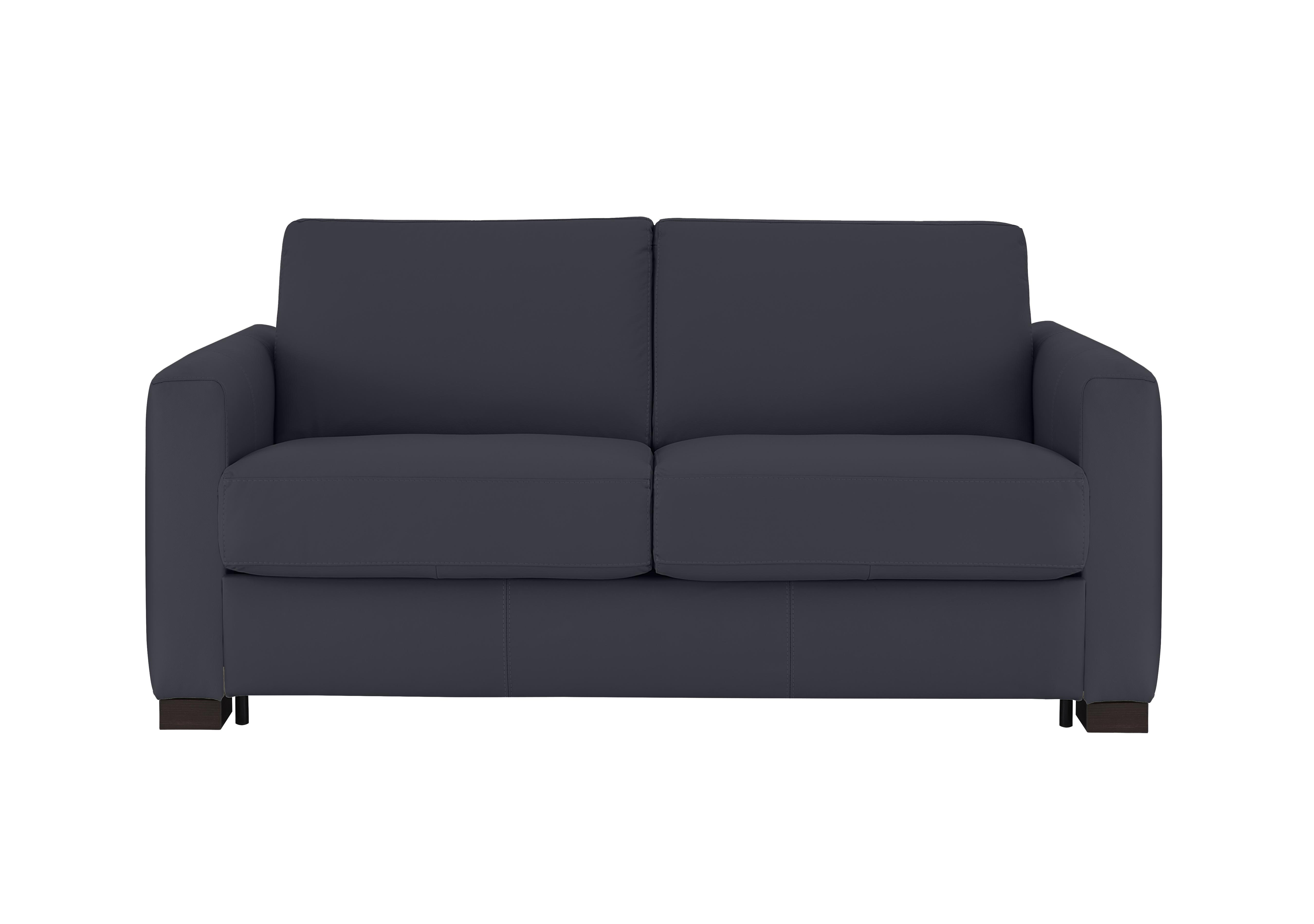 Alcova 2 Seater Leather Sofa Bed with Box Arms in Torello Blu 81 on Furniture Village