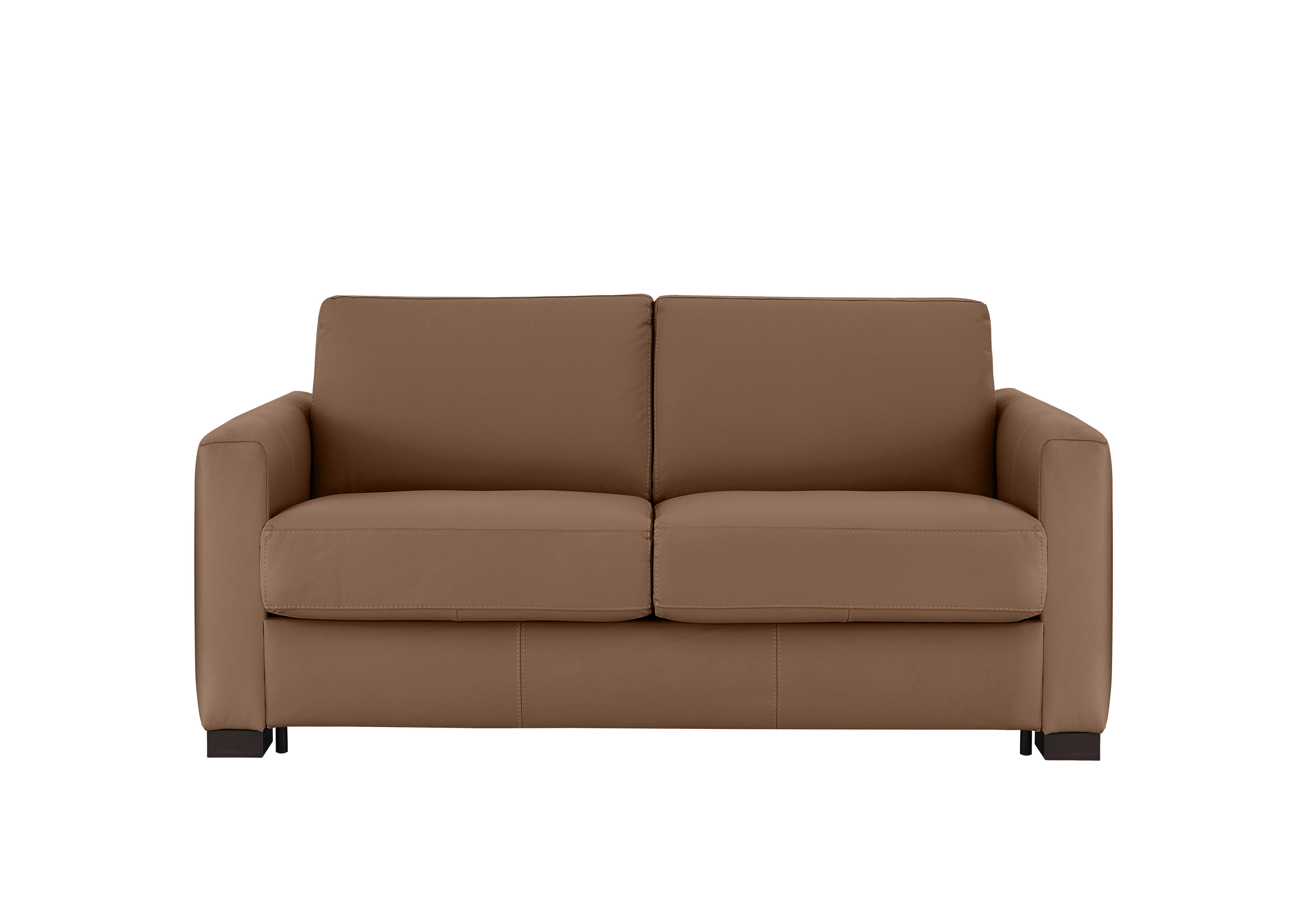 Alcova 2 Seater Leather Sofa Bed with Box Arms in Torello Cuoio 372 on Furniture Village