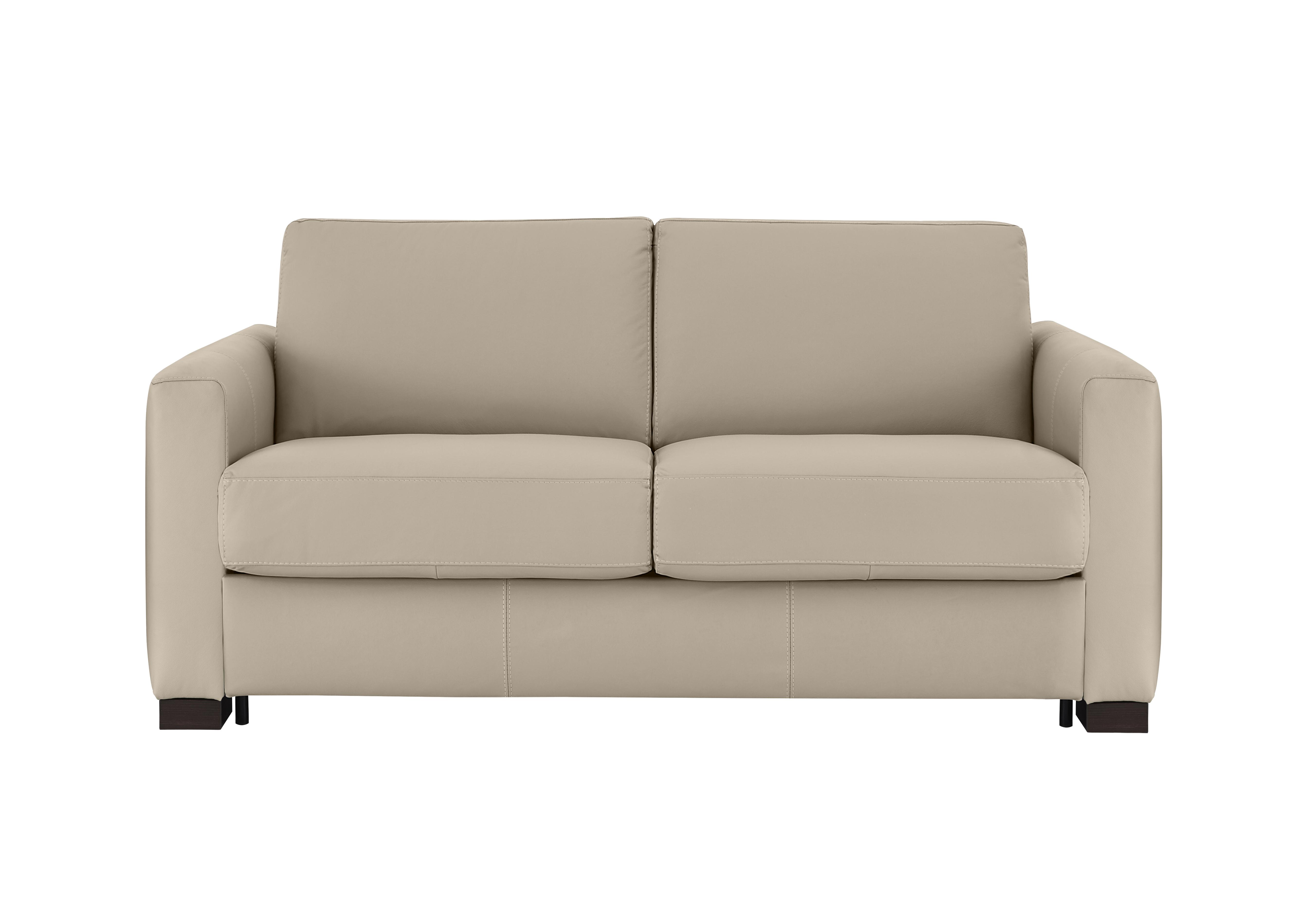 Alcova 2 Seater Leather Sofa Bed with Box Arms in Torello Fango 352 on Furniture Village