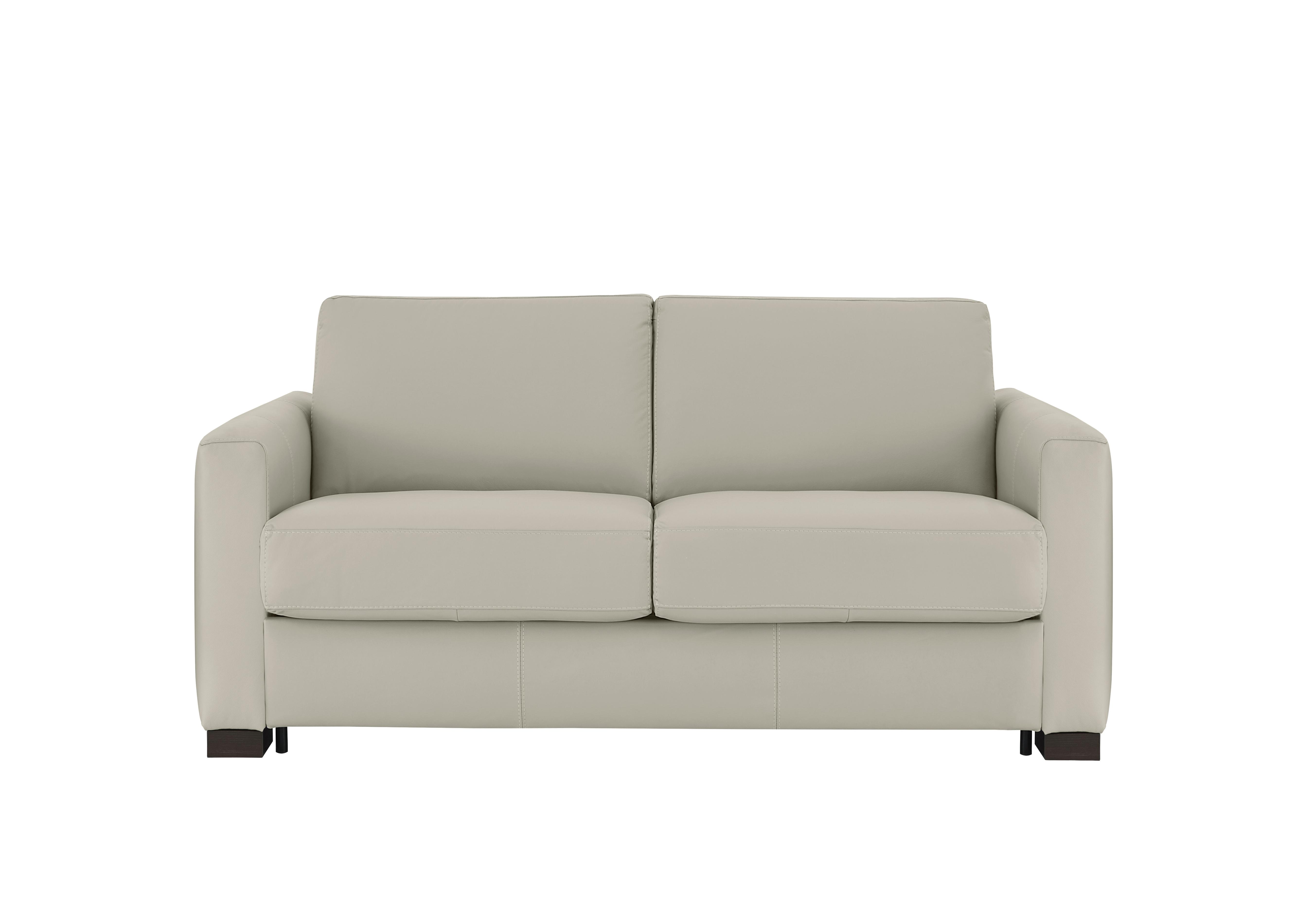 Alcova 2 Seater Leather Sofa Bed with Box Arms in Torello Ice 371 on Furniture Village