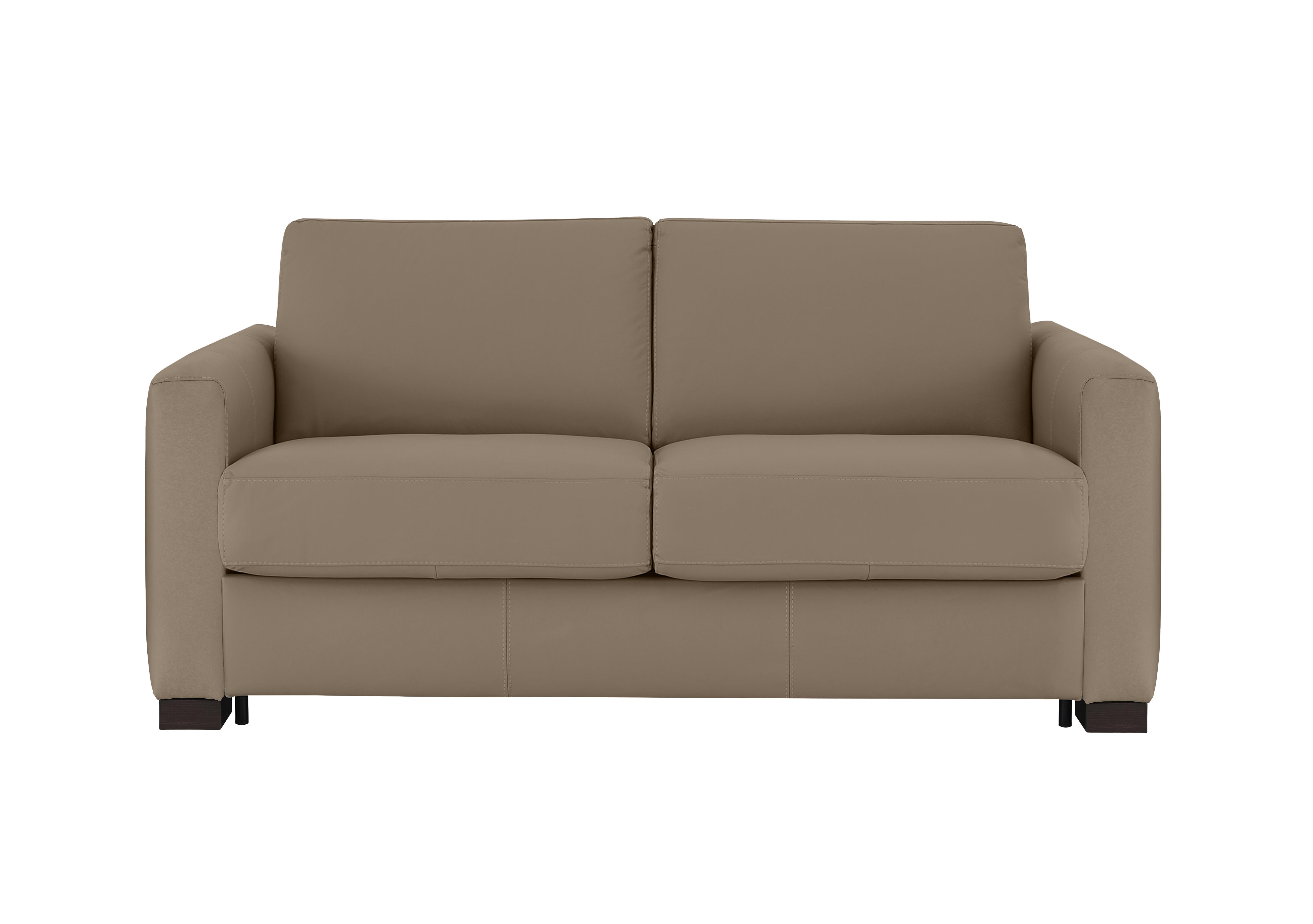 Alcova 2 Seater Leather Sofa Bed with Box Arms in Torello Taupe 312 on Furniture Village