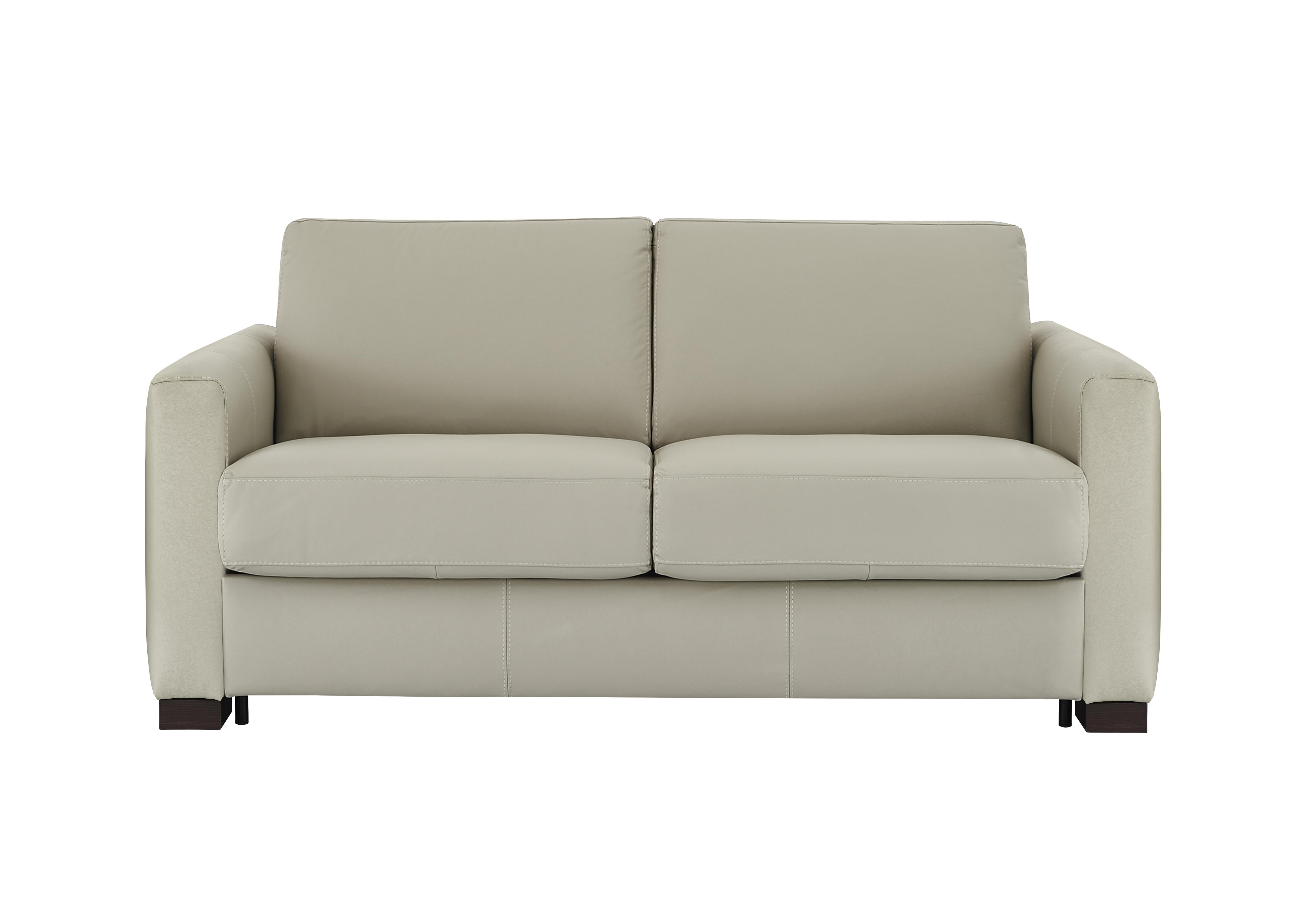 Alcova 2 Seater Leather Sofa Bed with Box Arms in Torello Tortora 328 on Furniture Village