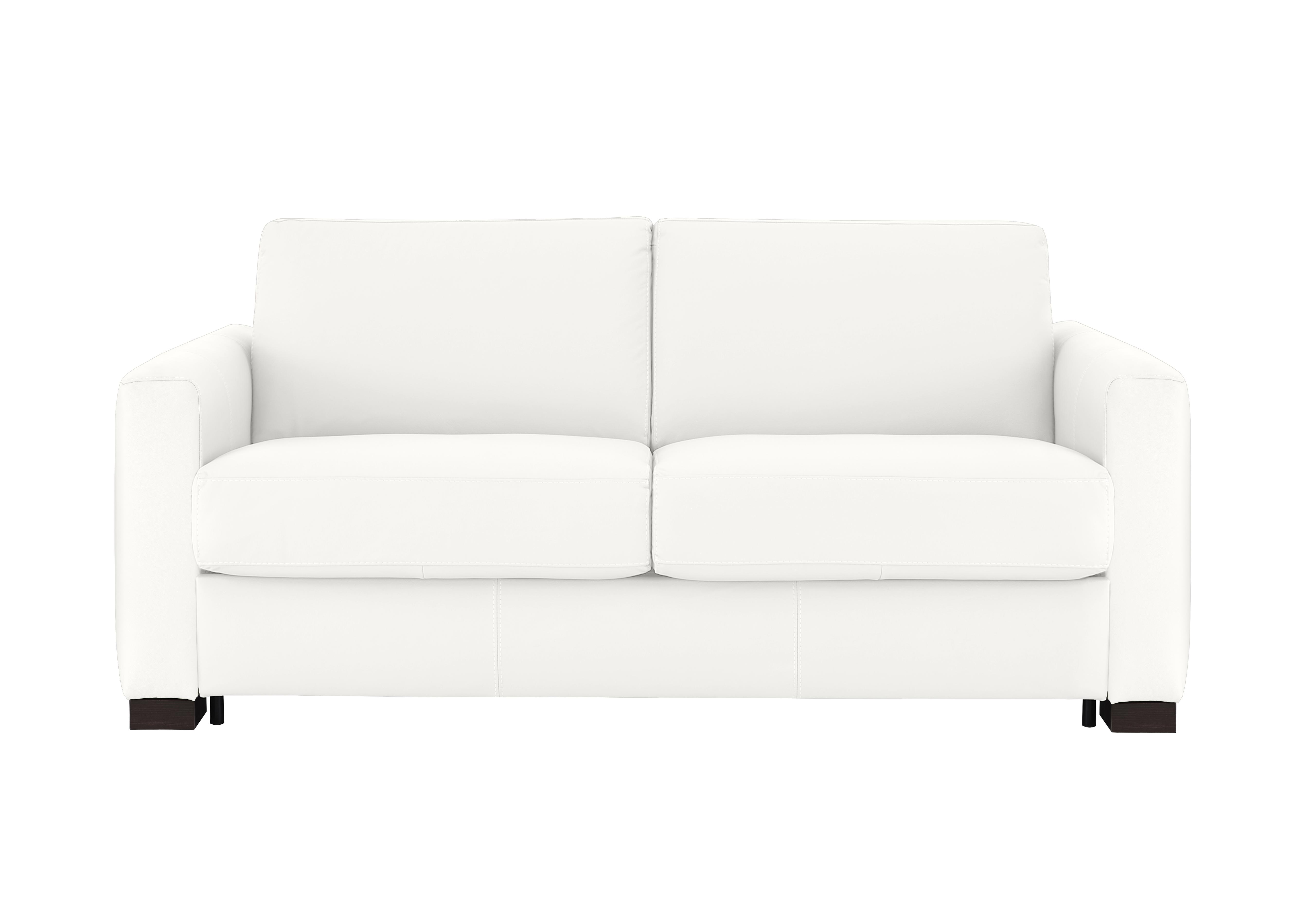 Alcova 2.5 Seater Leather Sofa Bed with Box Arms in Botero Bianco 2153 on Furniture Village