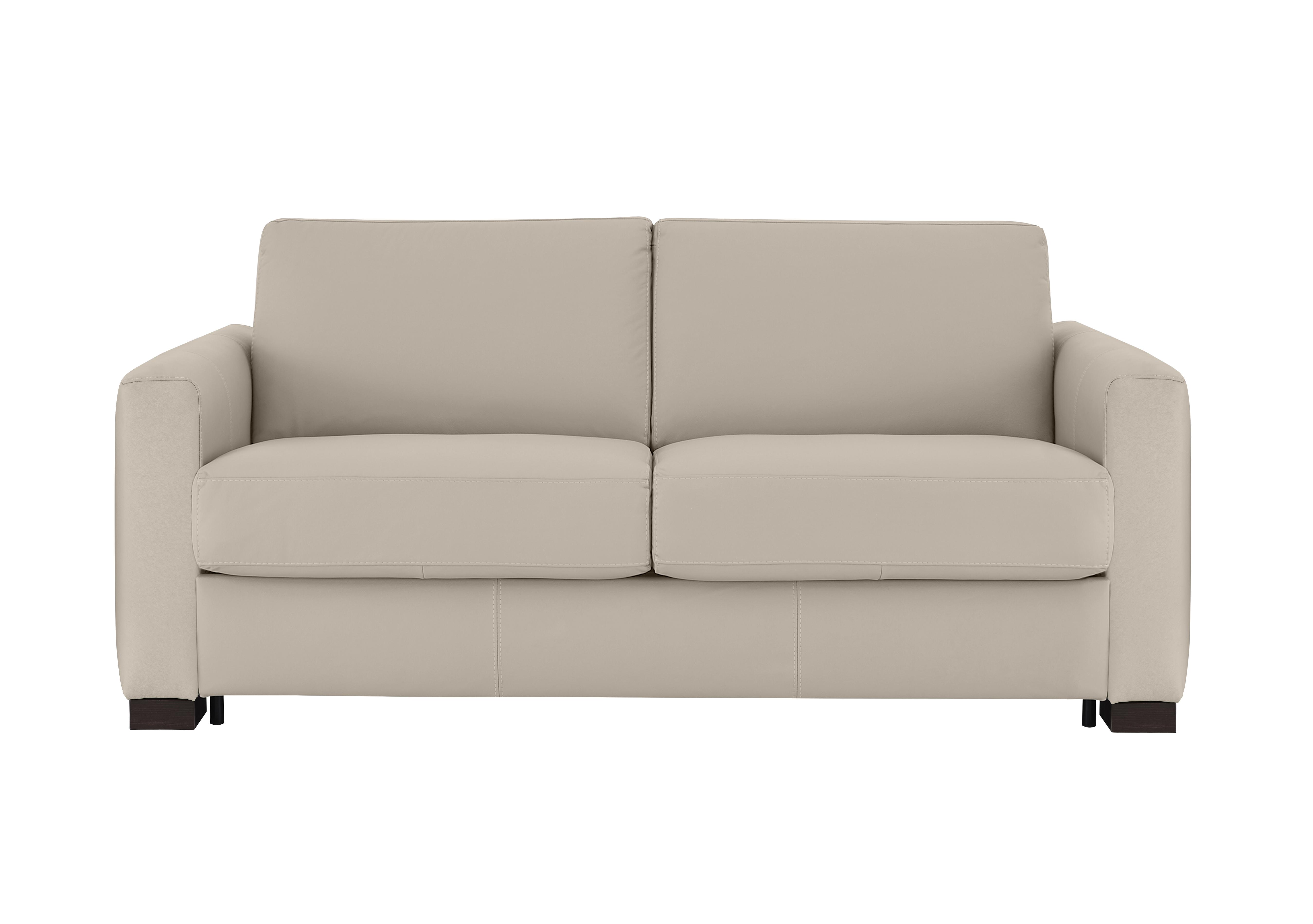 Alcova 2.5 Seater Leather Sofa Bed with Box Arms in Botero Crema 2156 on Furniture Village