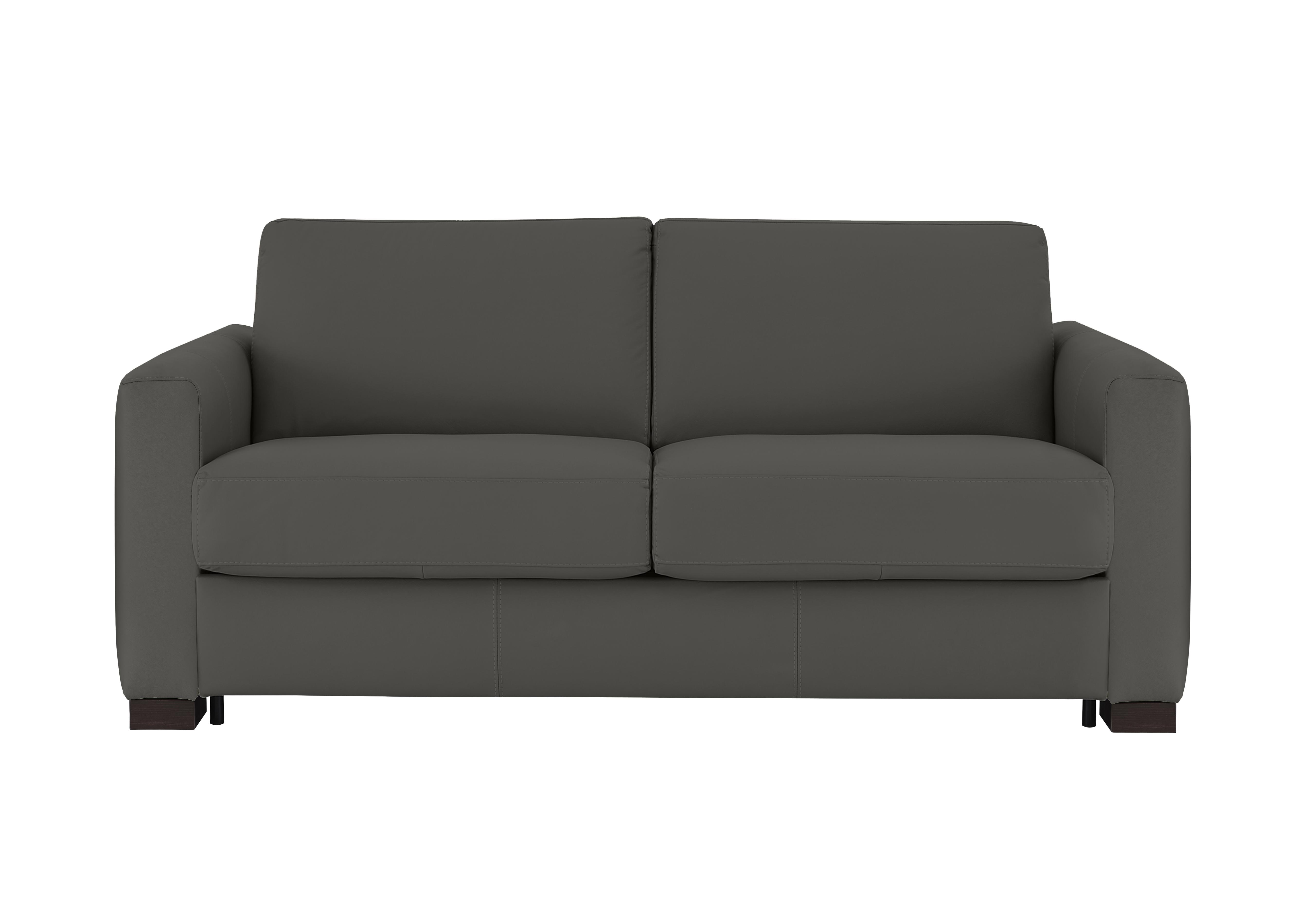 Alcova 2.5 Seater Leather Sofa Bed with Box Arms in Botero Grigio 2162 on Furniture Village