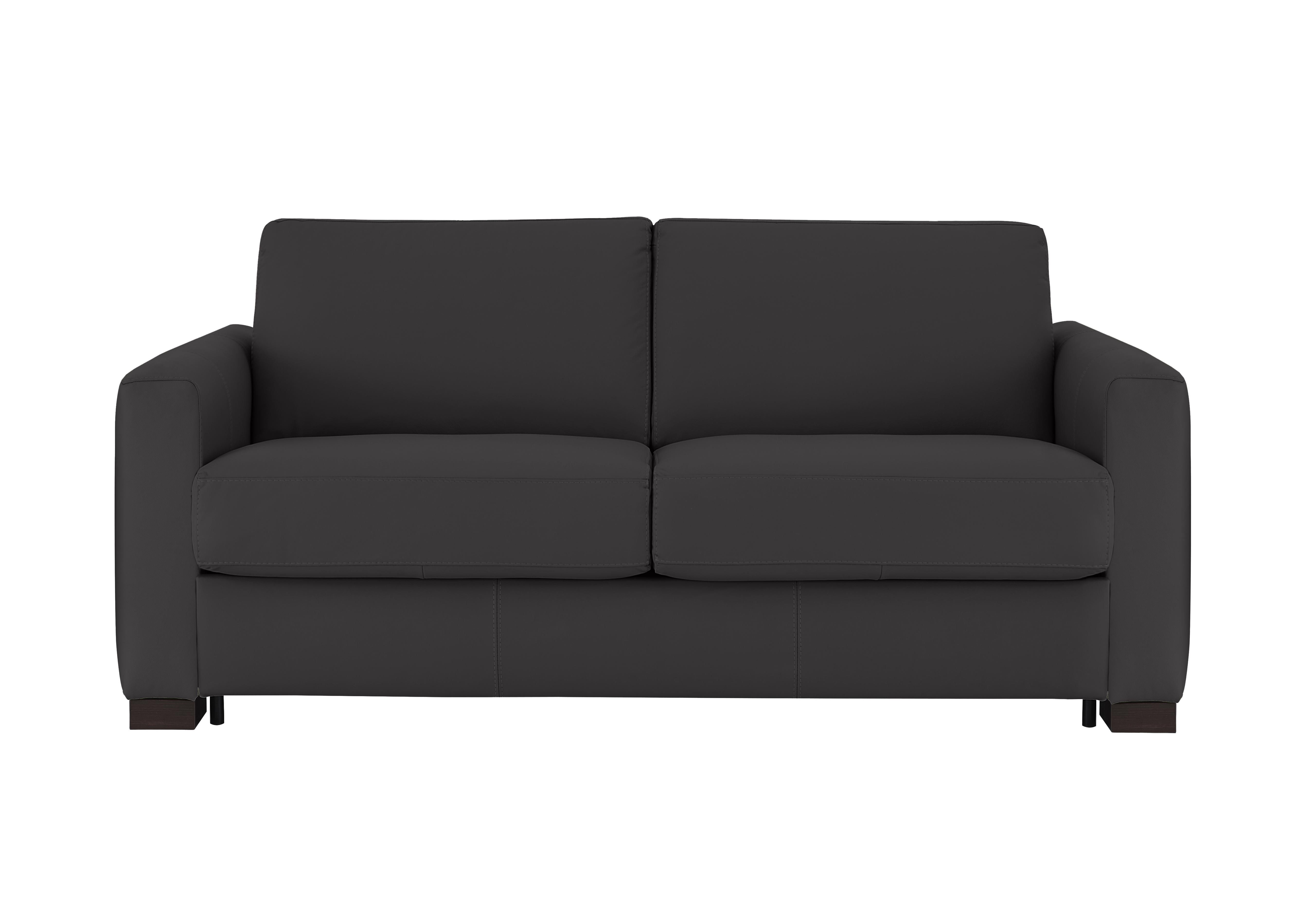 Alcova 2.5 Seater Leather Sofa Bed with Box Arms in Botero Nero 2154 on Furniture Village