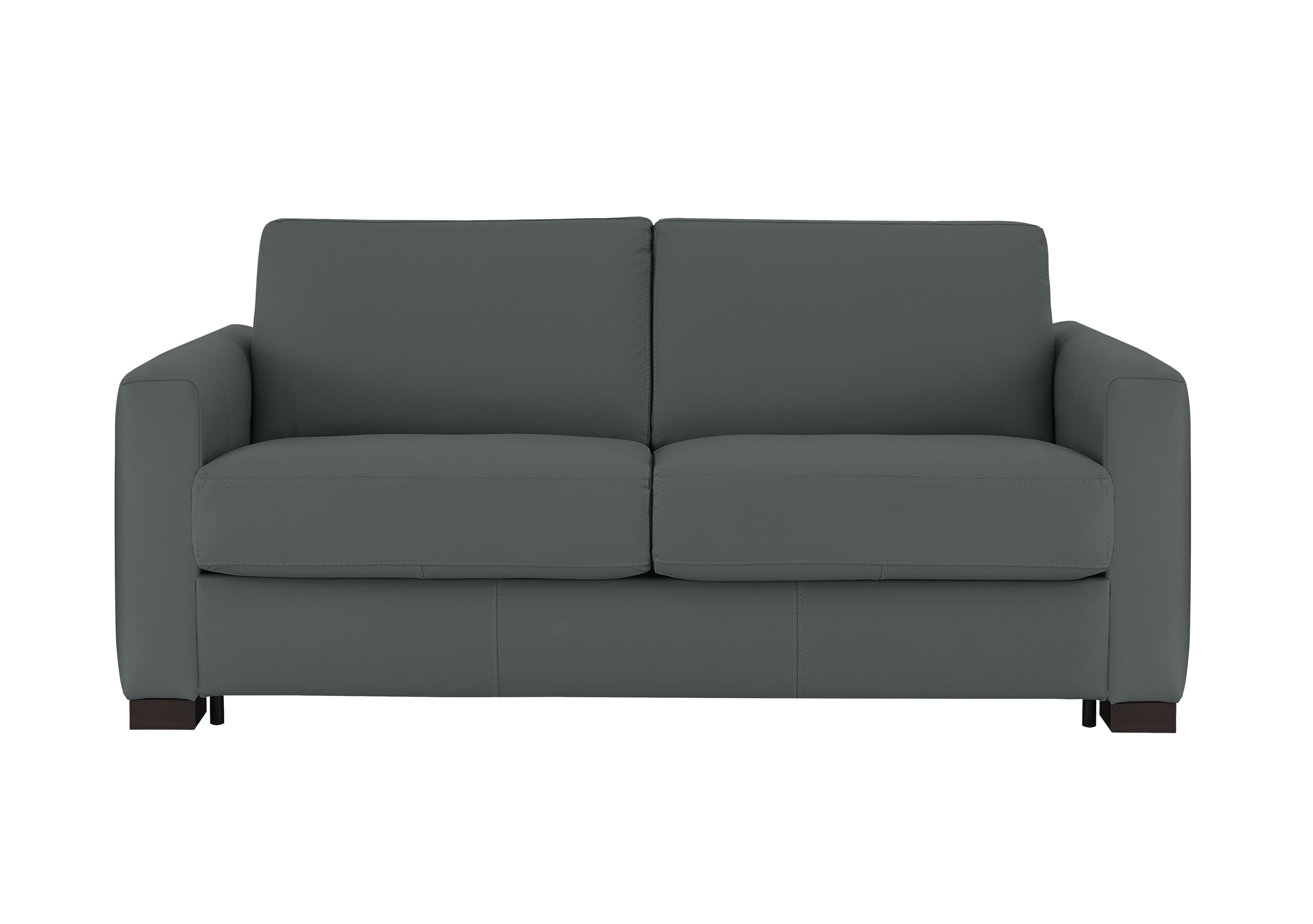 Alcova 2.5 Seater Leather Sofa Bed with Box Arms in Botero Ottanio 2155 on Furniture Village