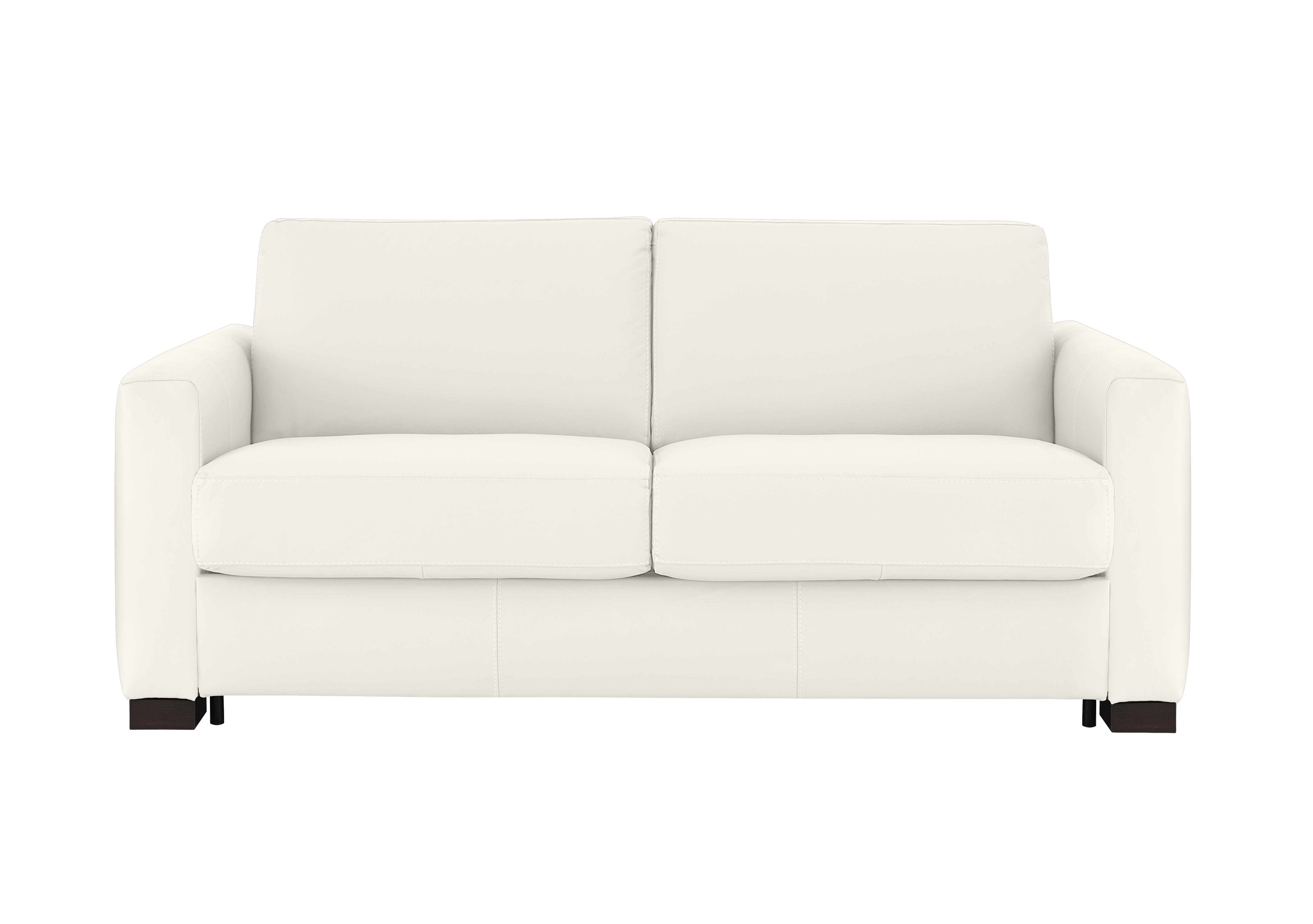 Alcova 2.5 Seater Leather Sofa Bed with Box Arms in Torello Bianco 93 on Furniture Village