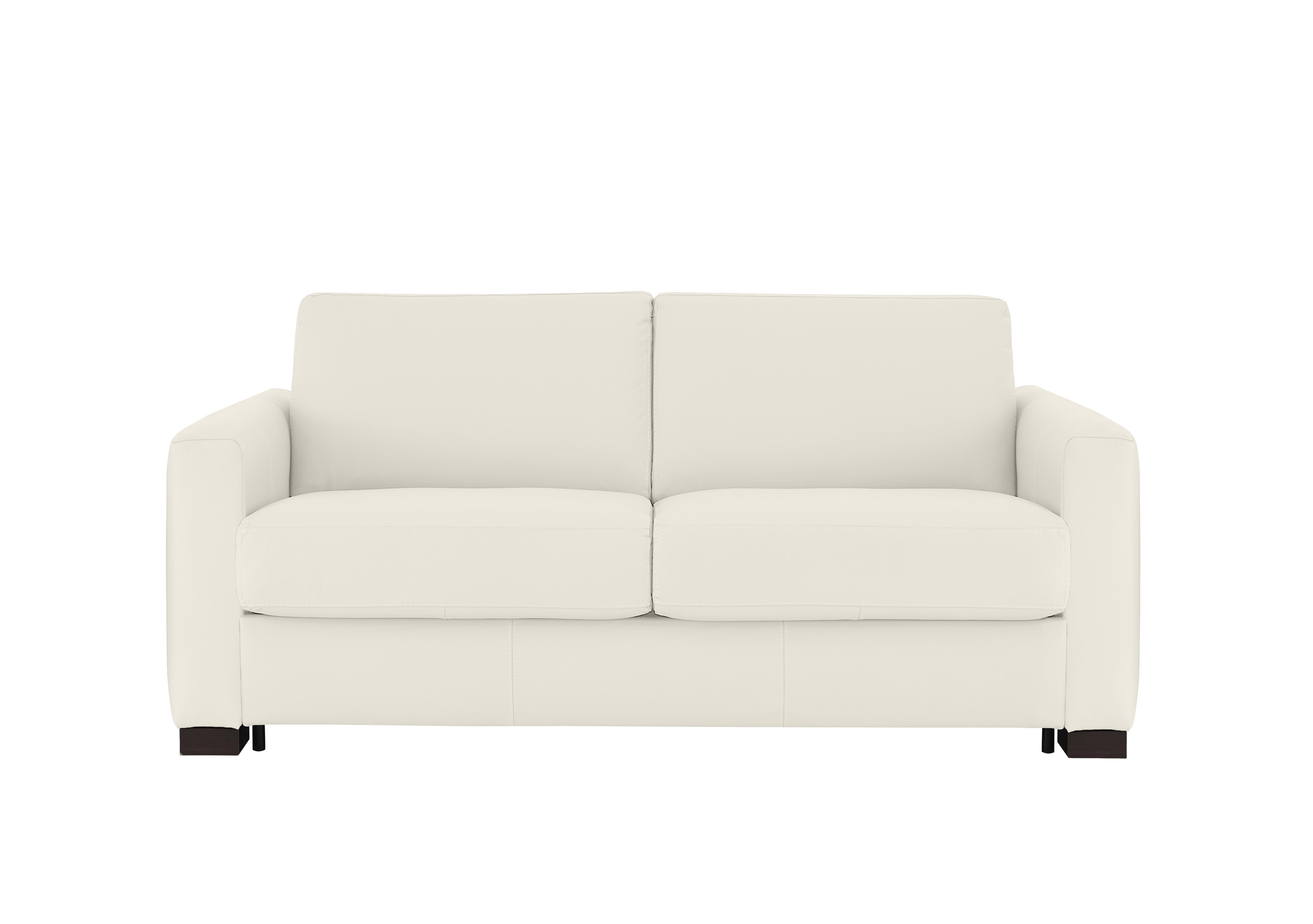 Alcova 2.5 Seater Leather Sofa Bed with Box Arms in Torello Bianco Puro 370 on Furniture Village