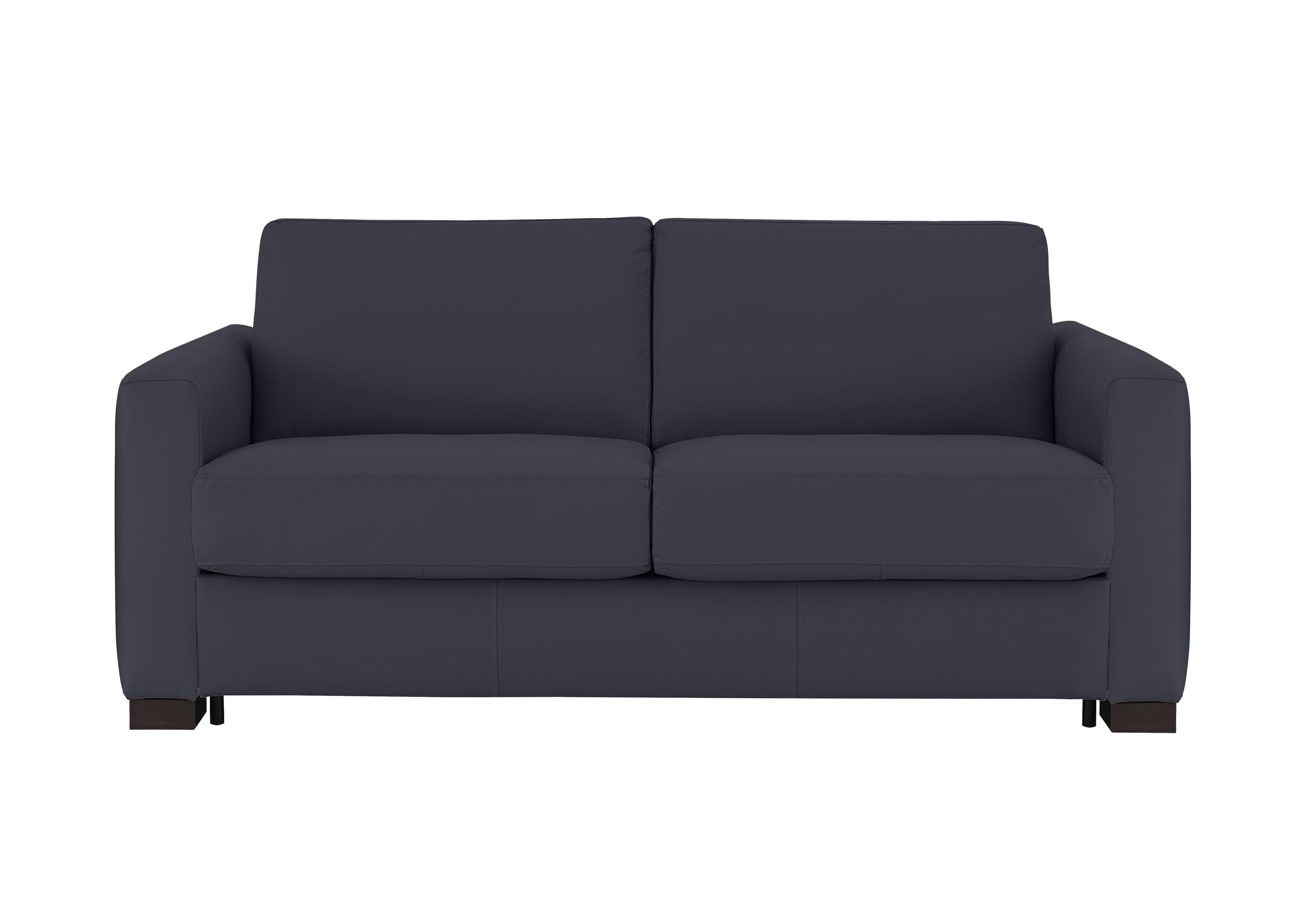 Alcova 2.5 Seater Leather Sofa Bed with Box Arms in Torello Blu 81 on Furniture Village