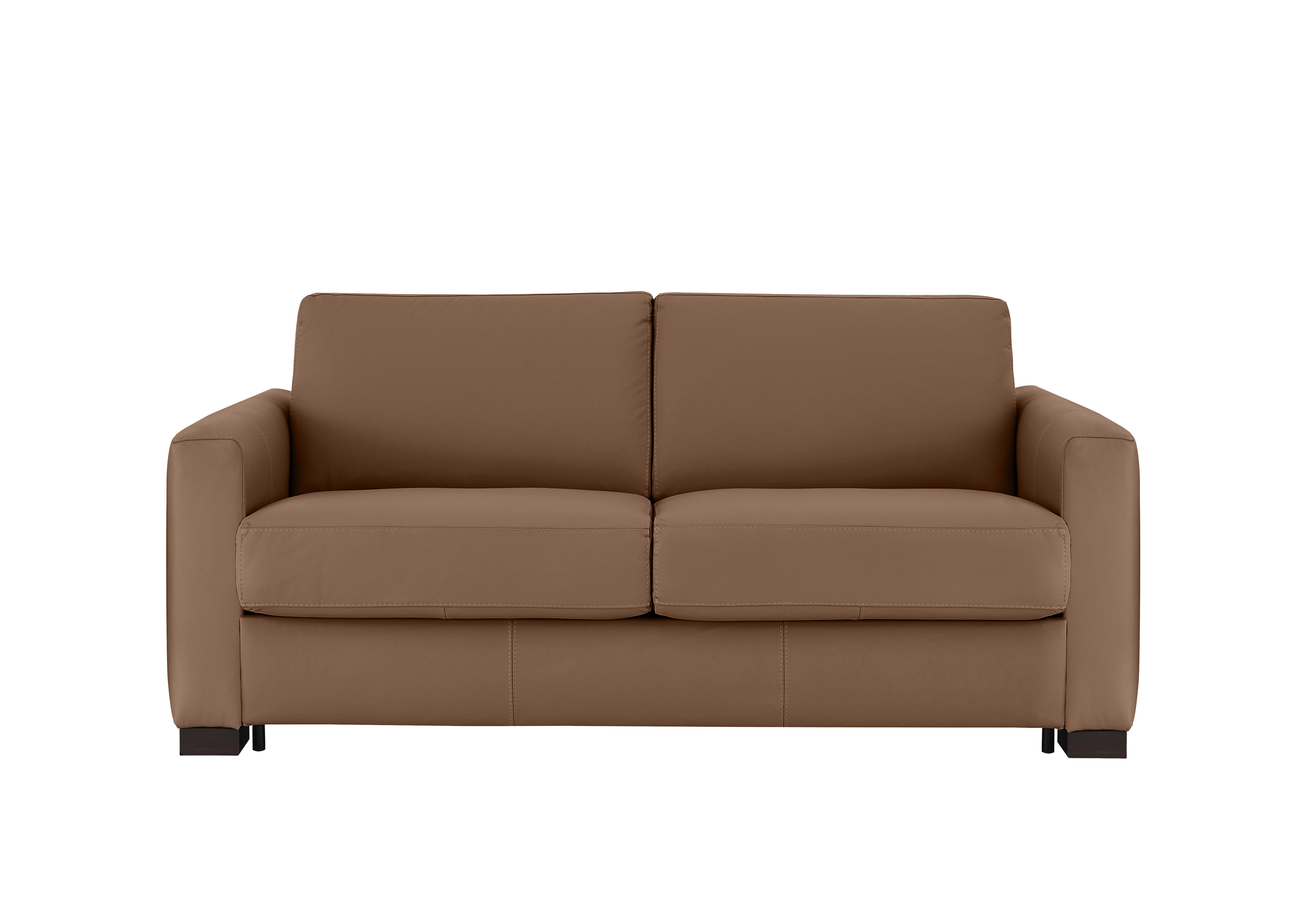 Alcova 2.5 Seater Leather Sofa Bed with Box Arms in Torello Cuoio 372 on Furniture Village