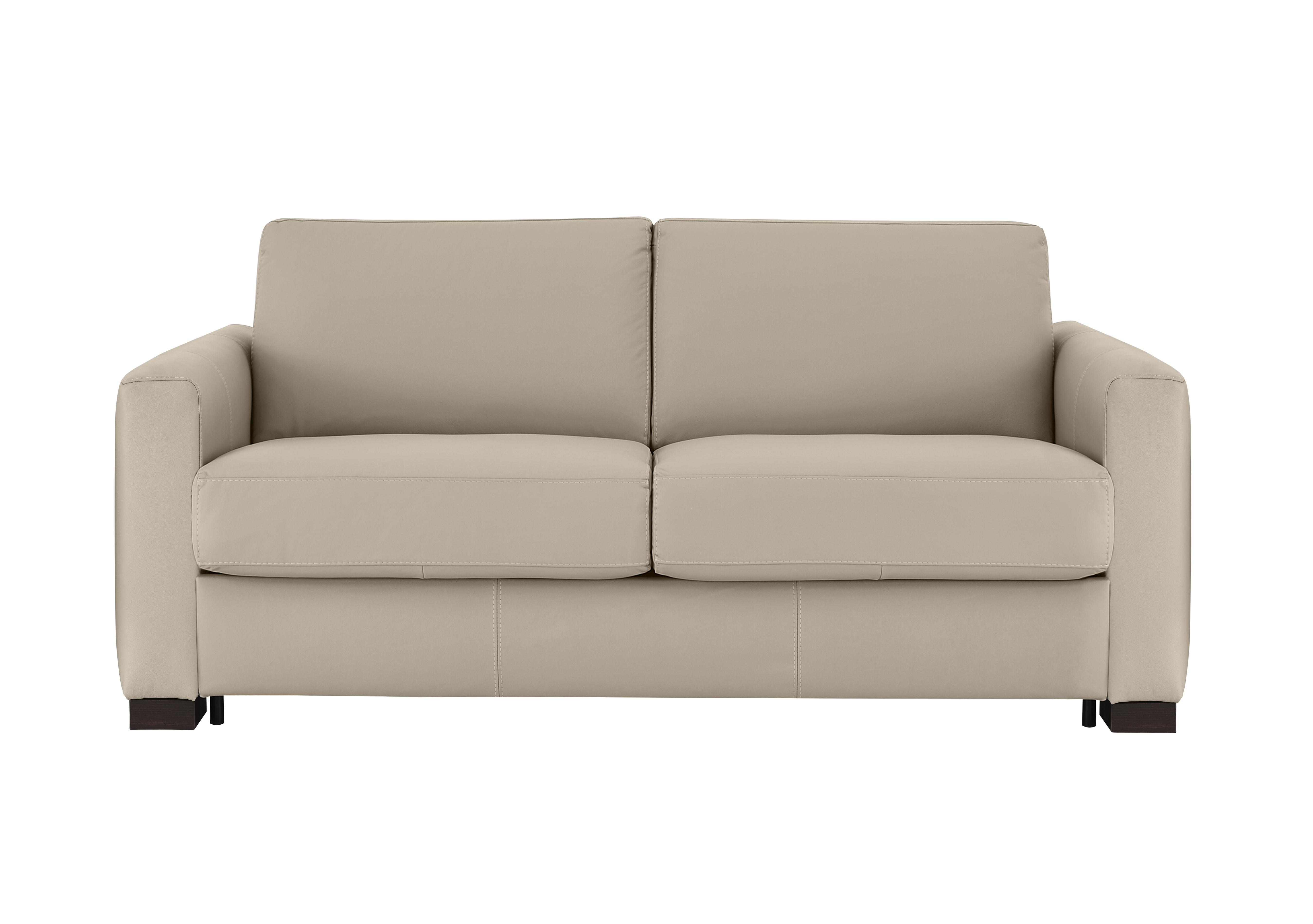Alcova 2.5 Seater Leather Sofa Bed with Box Arms in Torello Fango 352 on Furniture Village