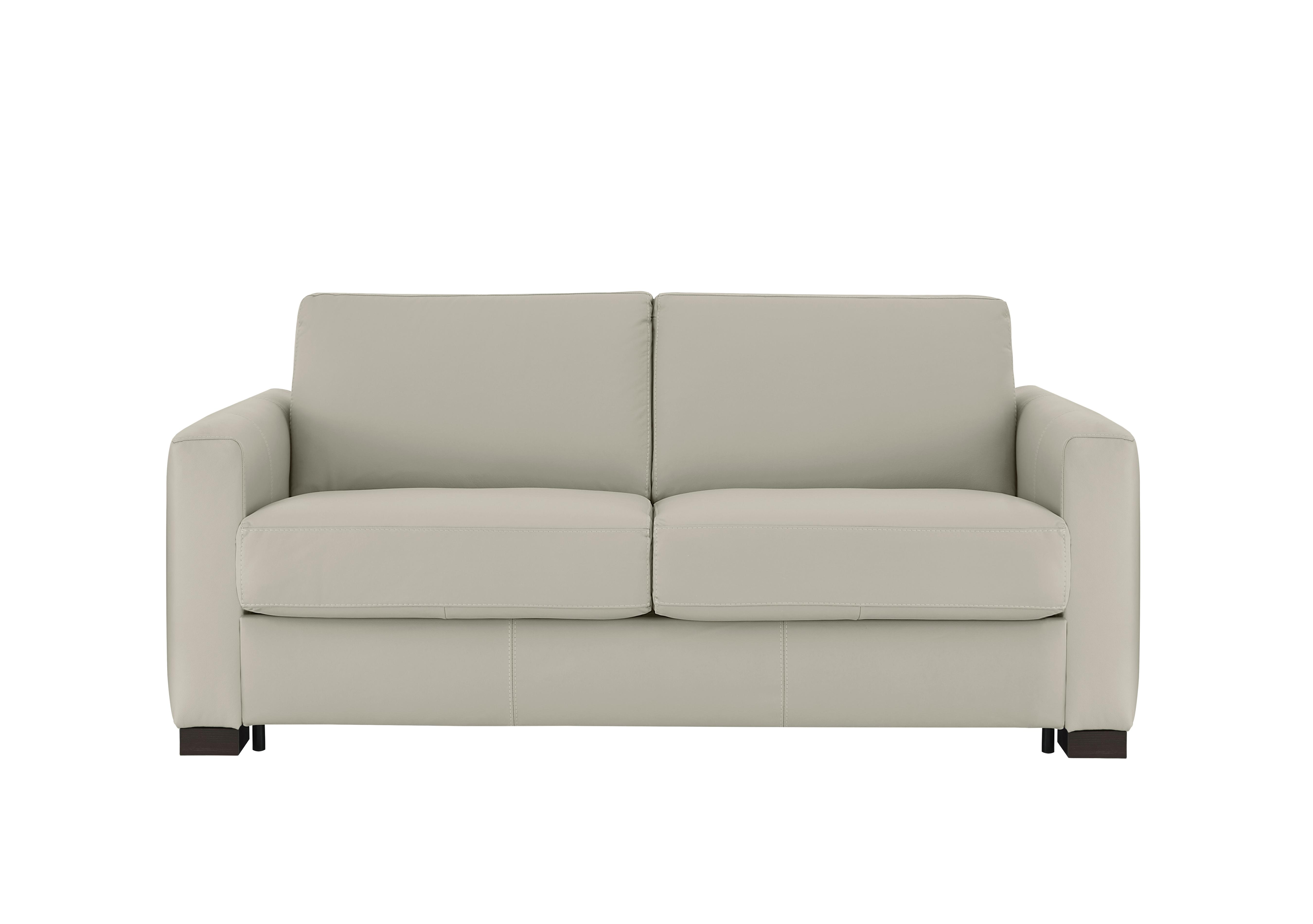 Alcova 2.5 Seater Leather Sofa Bed with Box Arms in Torello Ice 371 on Furniture Village