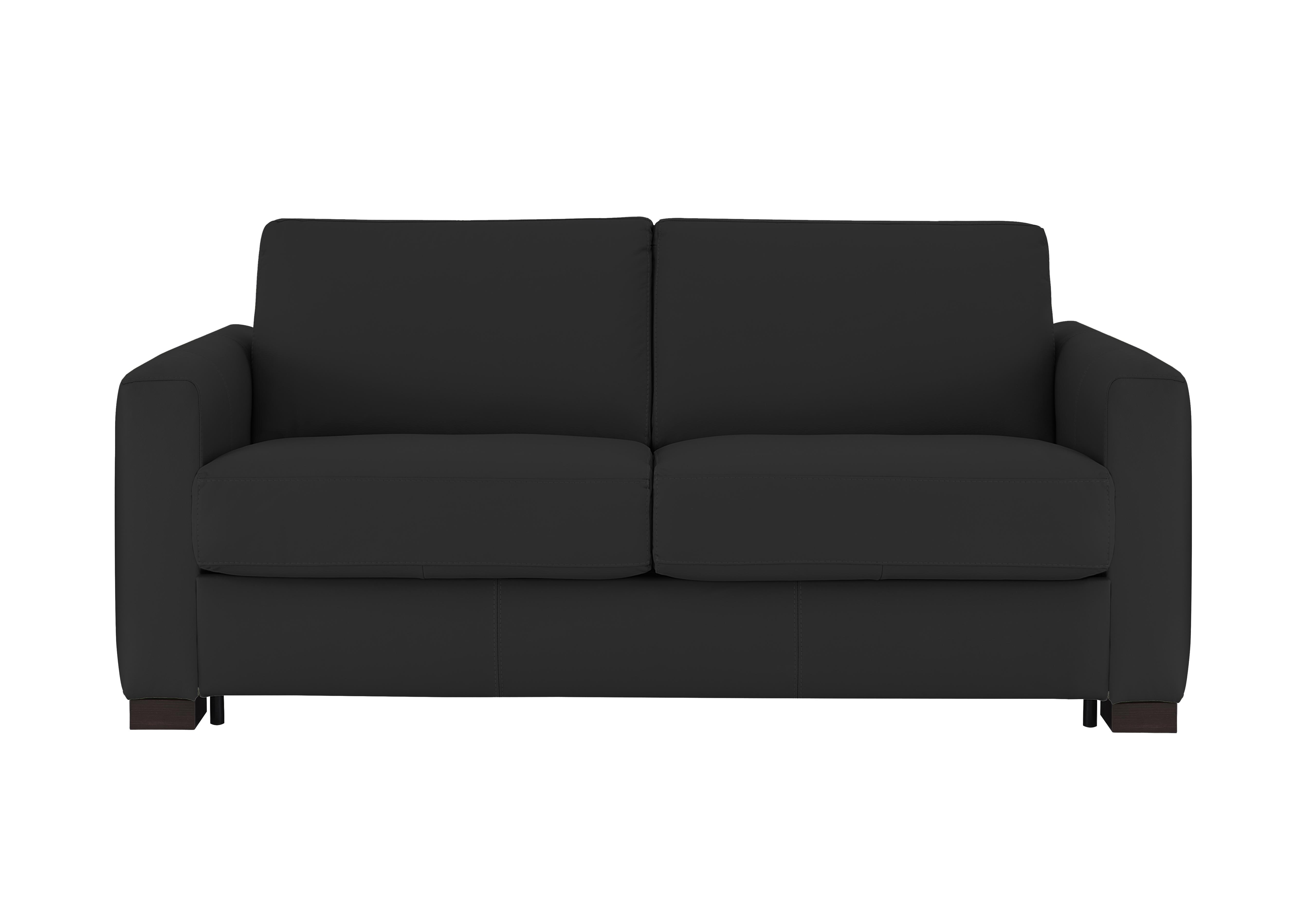 Alcova 2.5 Seater Leather Sofa Bed with Box Arms in Torello Nero 71 on Furniture Village