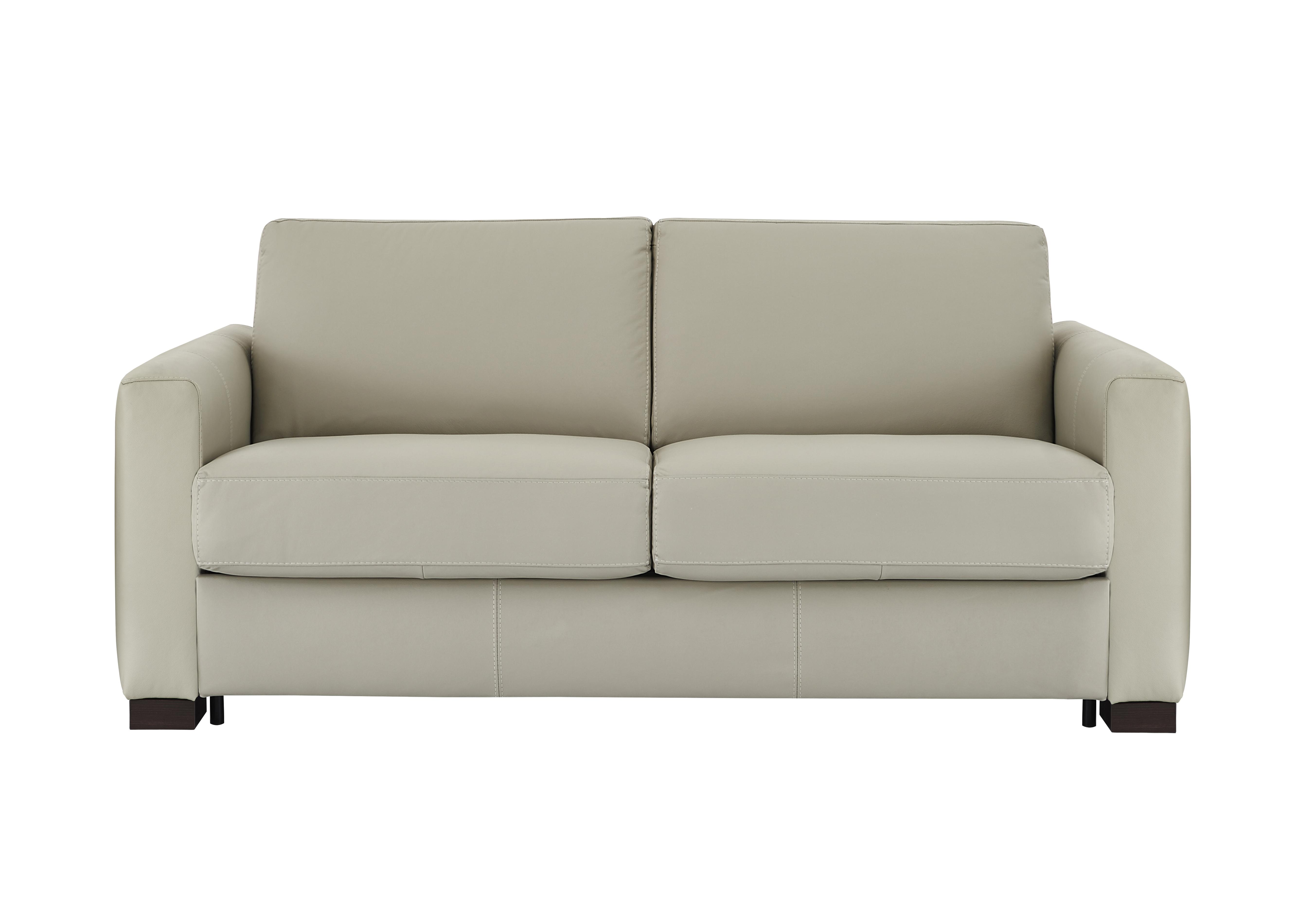 Alcova 2.5 Seater Leather Sofa Bed with Box Arms in Torello Tortora 328 on Furniture Village