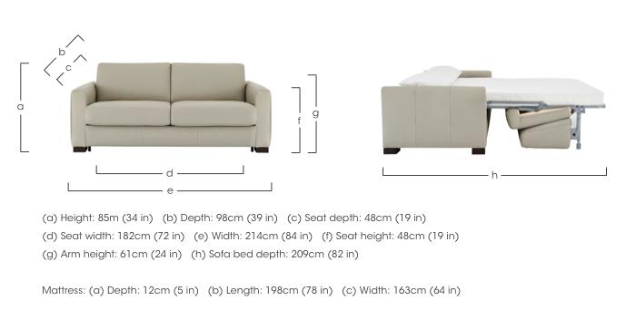 Alcova 3 Seater Leather Sofa Bed with Box Arms in  on Furniture Village