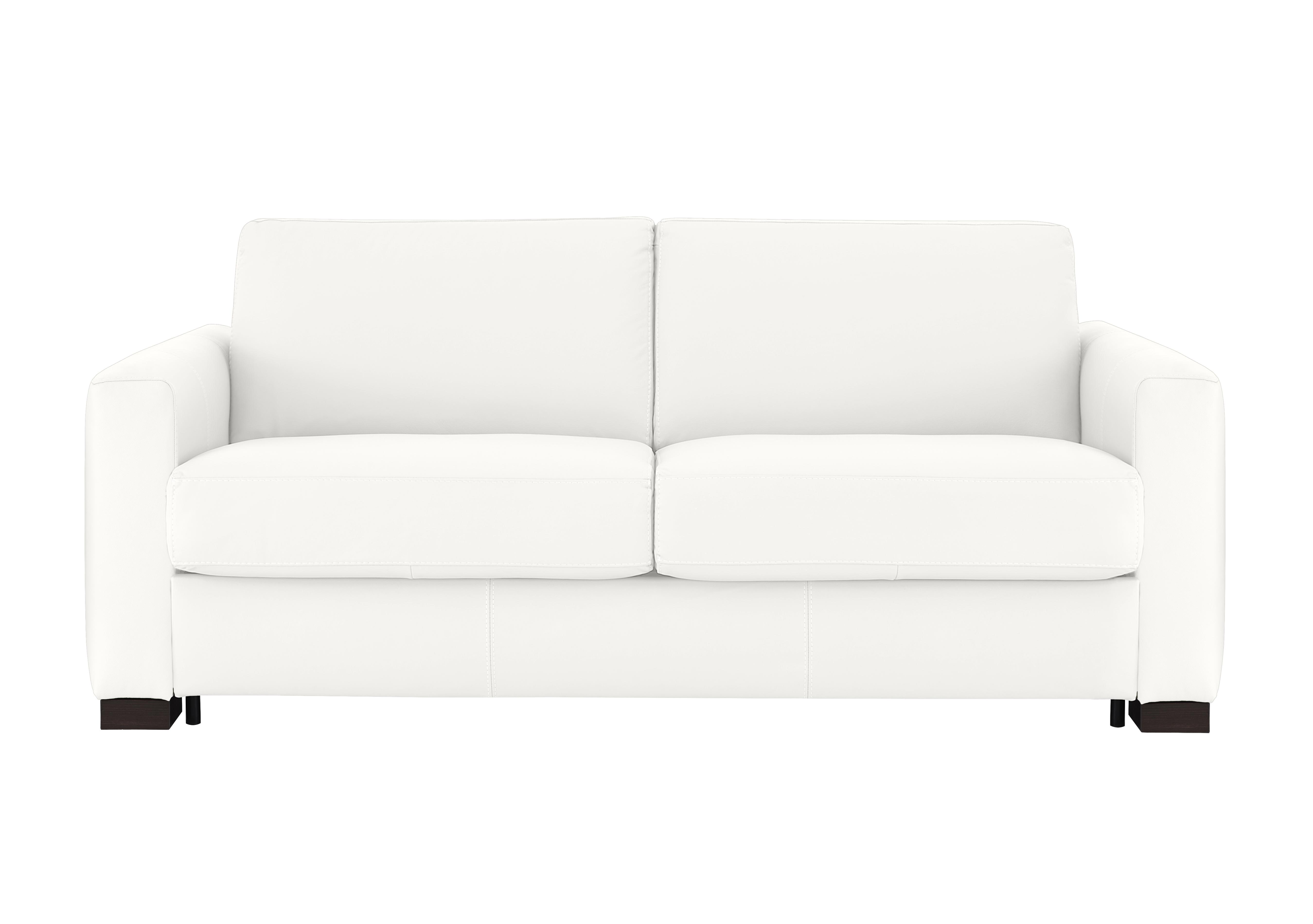 Alcova 3 Seater Leather Sofa Bed with Box Arms in Botero Bianco 2153 on Furniture Village