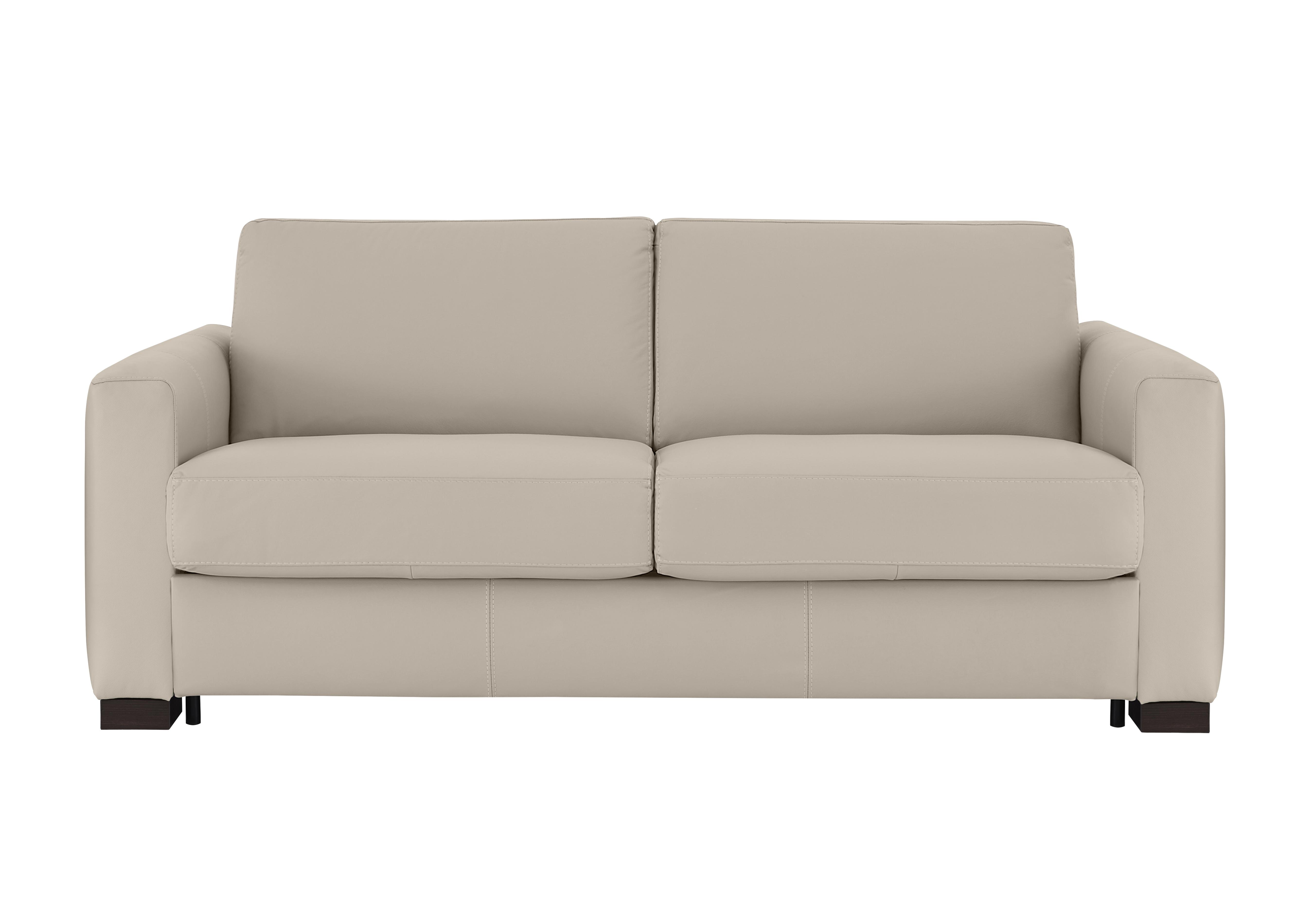 Alcova 3 Seater Leather Sofa Bed with Box Arms in Botero Crema 2156 on Furniture Village