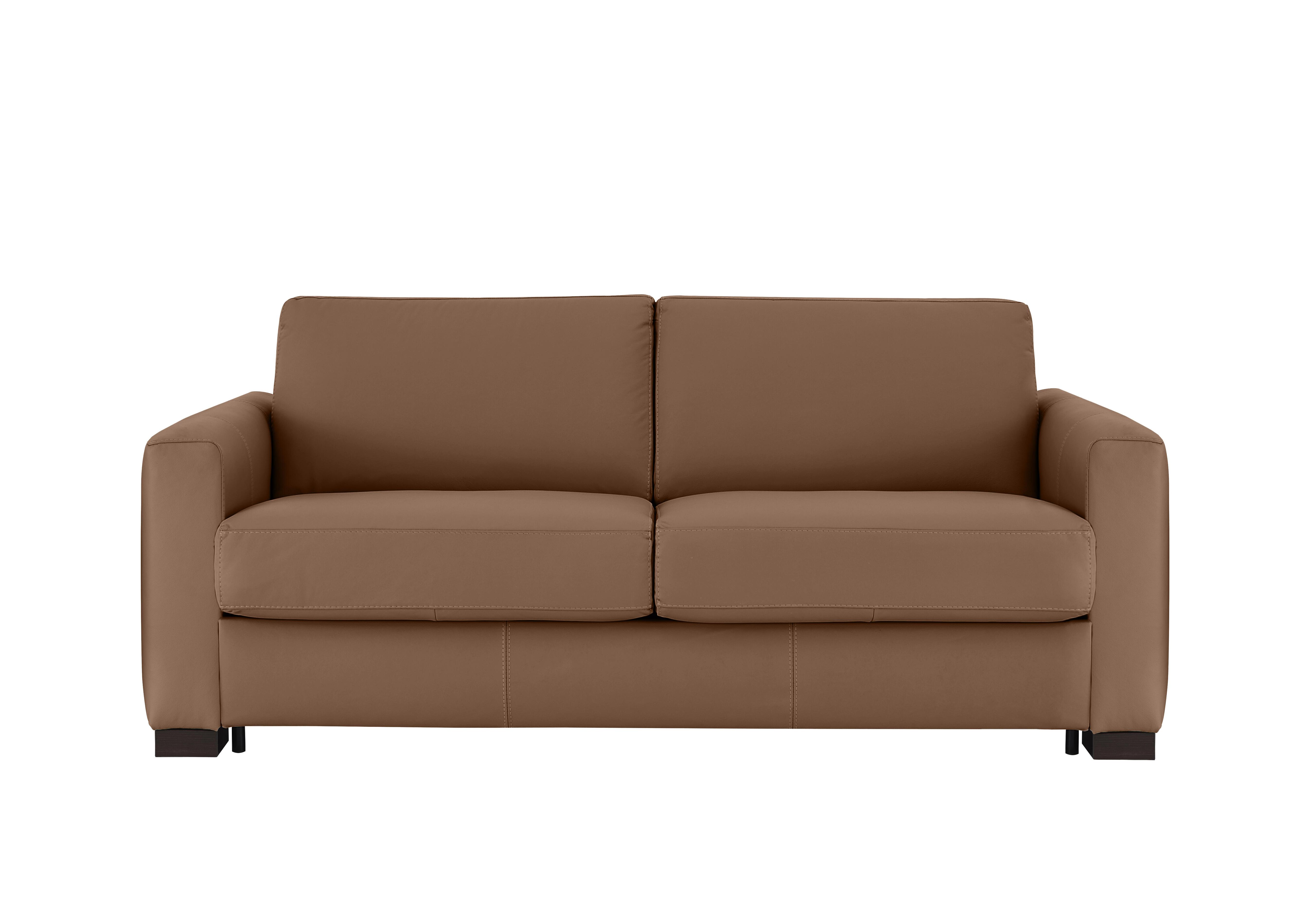 Alcova 3 Seater Leather Sofa Bed with Box Arms in Torello Cuoio 372 on Furniture Village