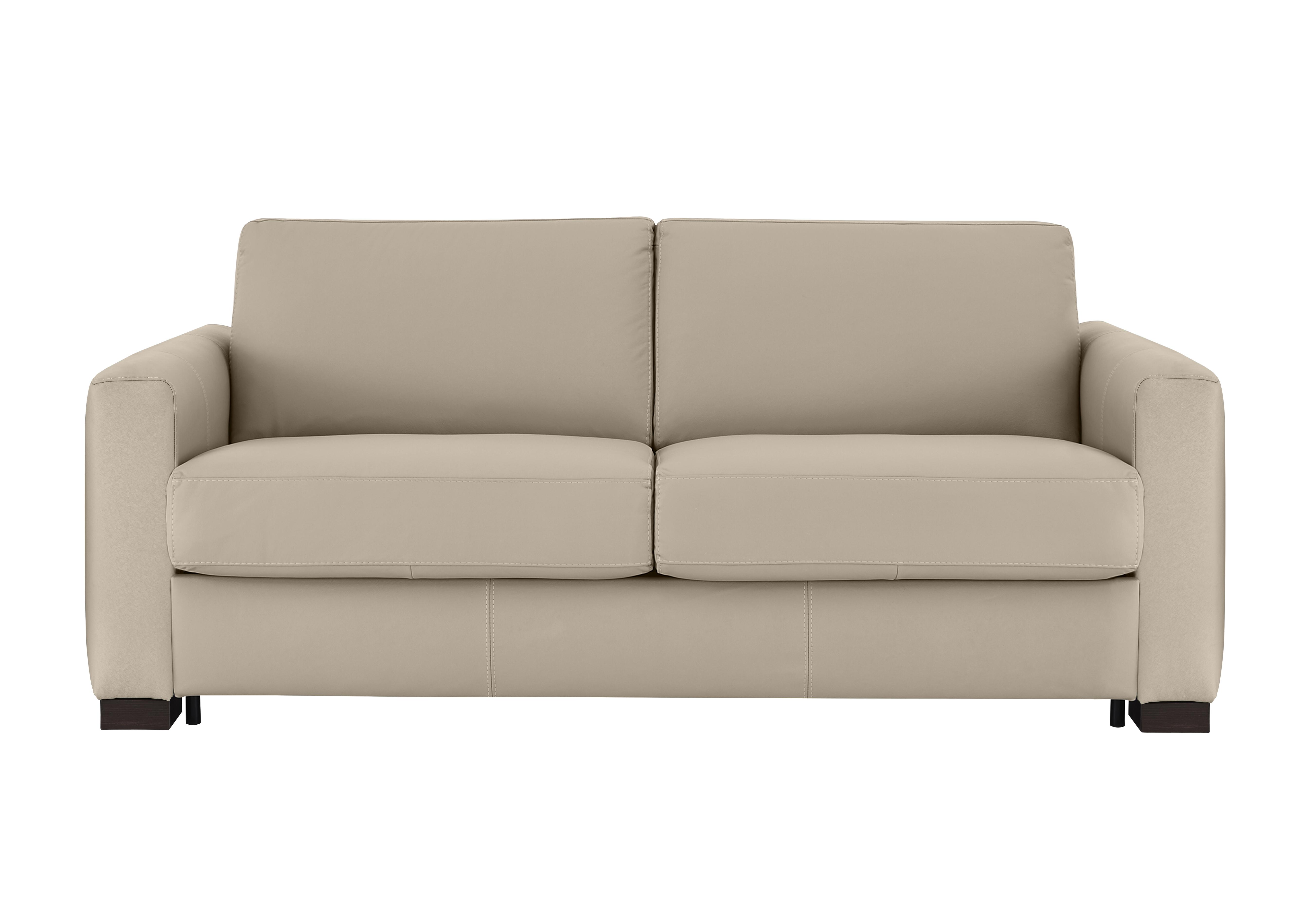 Alcova 3 Seater Leather Sofa Bed with Box Arms in Torello Fango 352 on Furniture Village