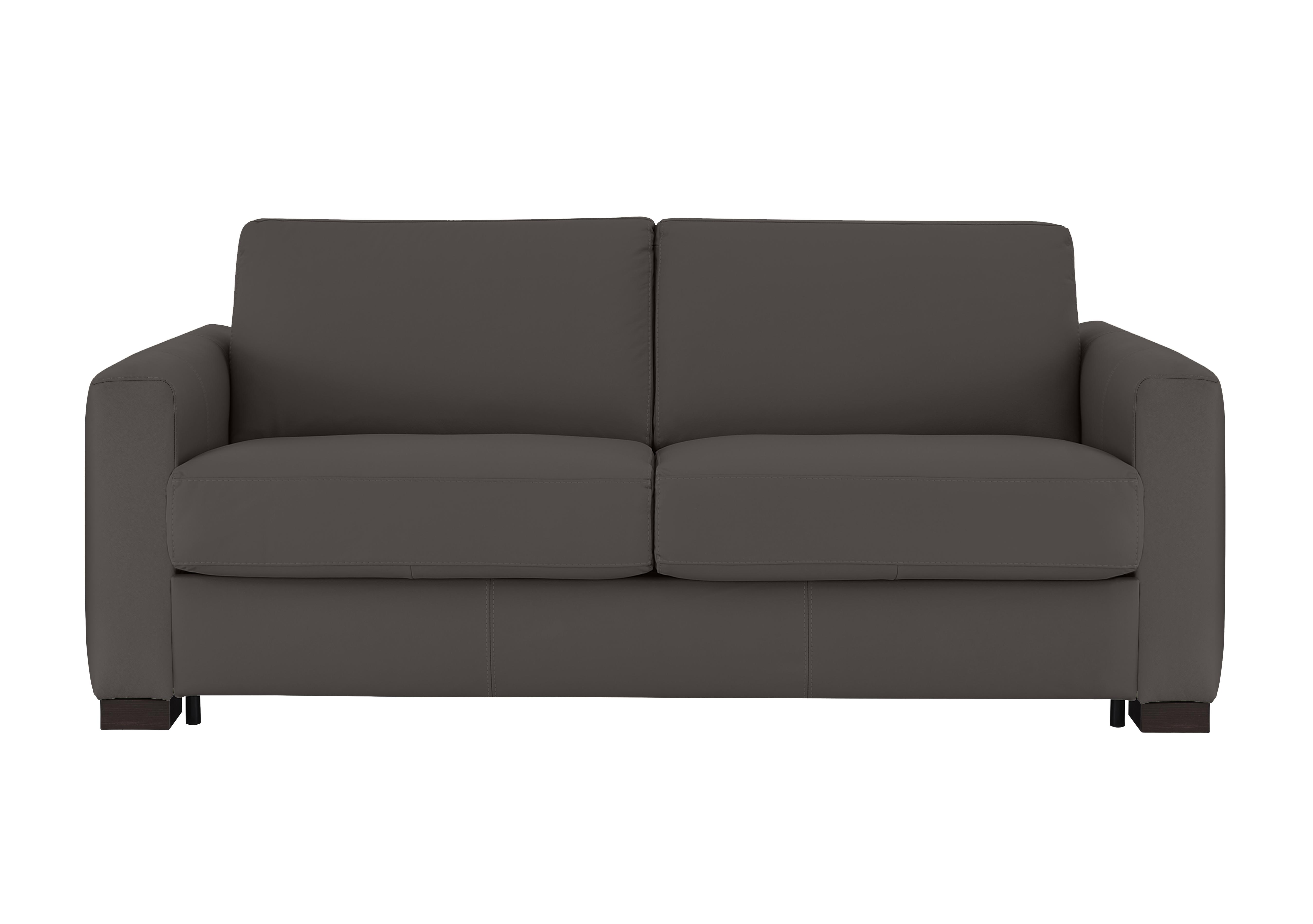 Alcova 3 Seater Leather Sofa Bed with Box Arms in Torello Grigio Scuro 327 on Furniture Village