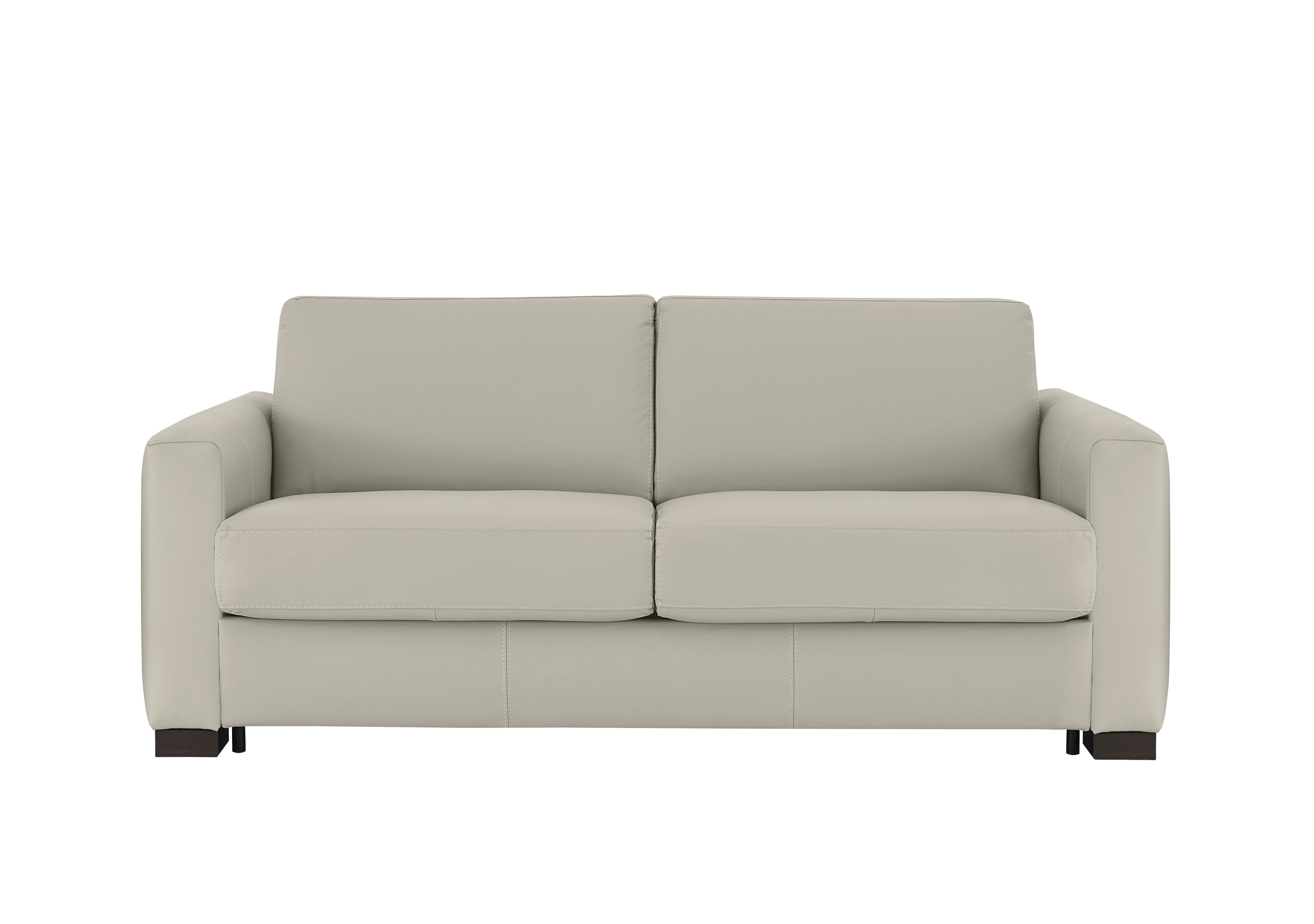 Alcova 3 Seater Leather Sofa Bed with Box Arms in Torello Ice 371 on Furniture Village