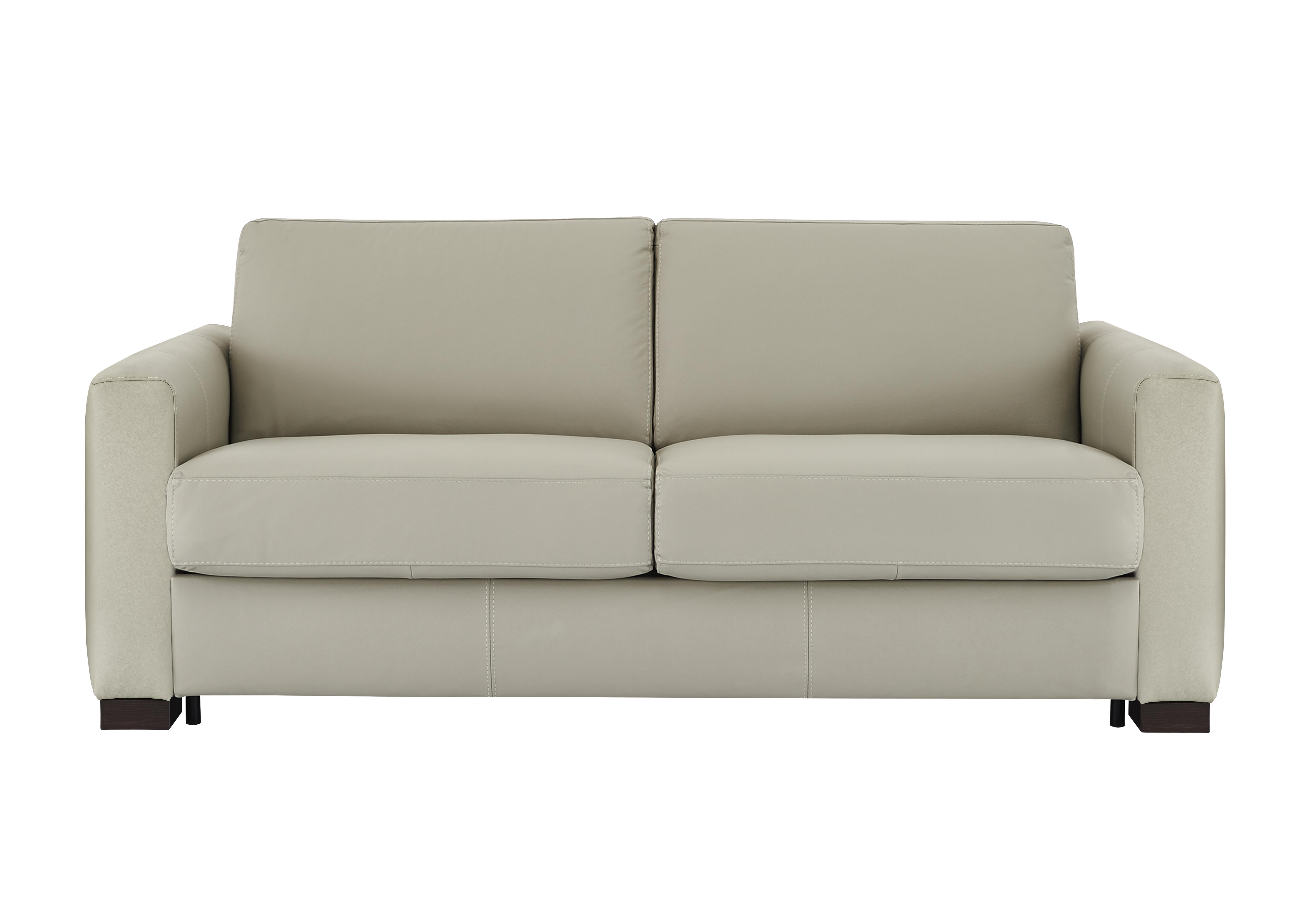 Alcova 3 Seater Leather Sofa Bed with Box Arms in Torello Tortora 328 on Furniture Village