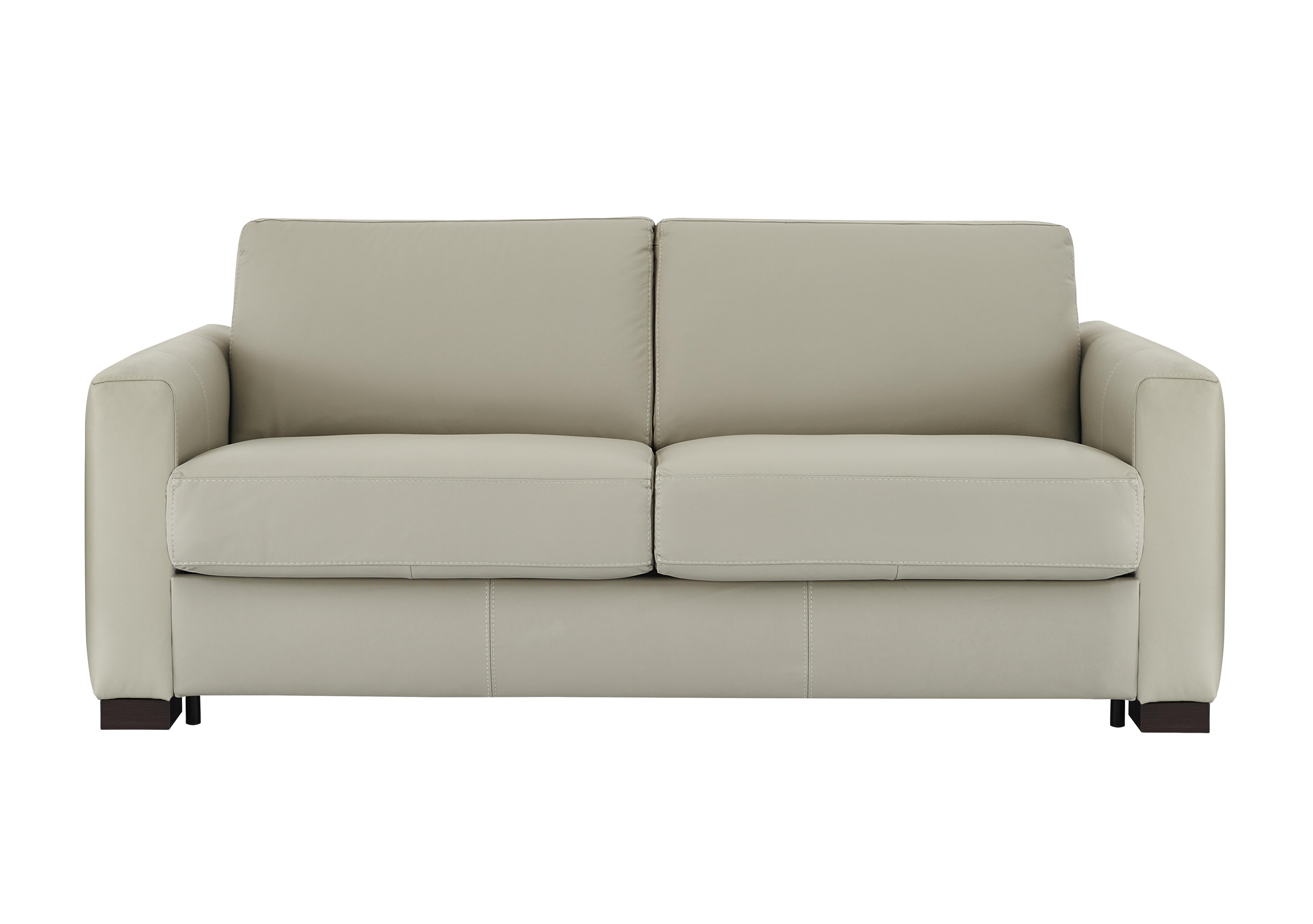 Alcova 3 Seater Leather Sofa Bed with Box Arms in Torello Tortora 328 on Furniture Village