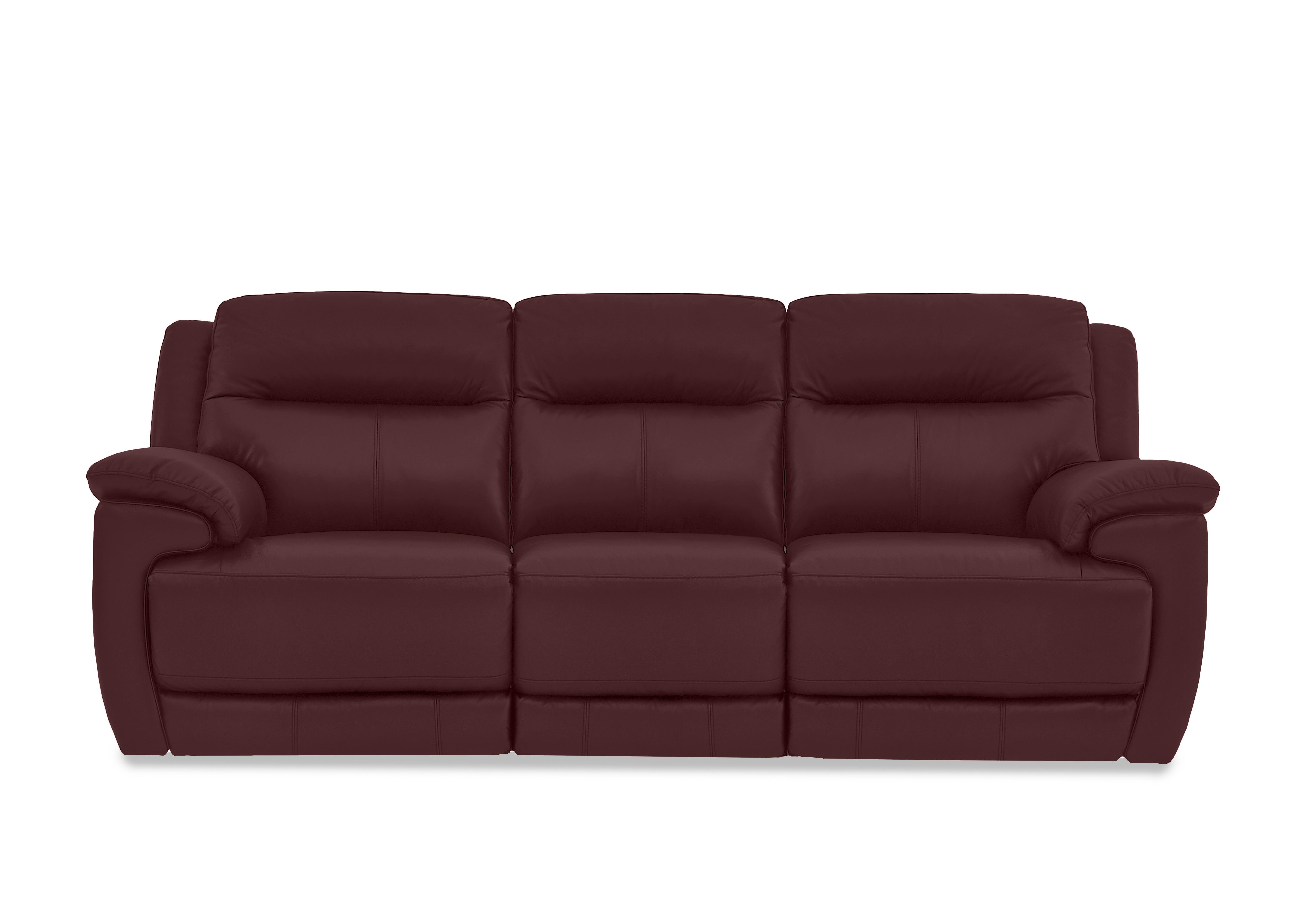 Touch 3 Seater Leather Sofa in Bv-035c Deep Red on Furniture Village