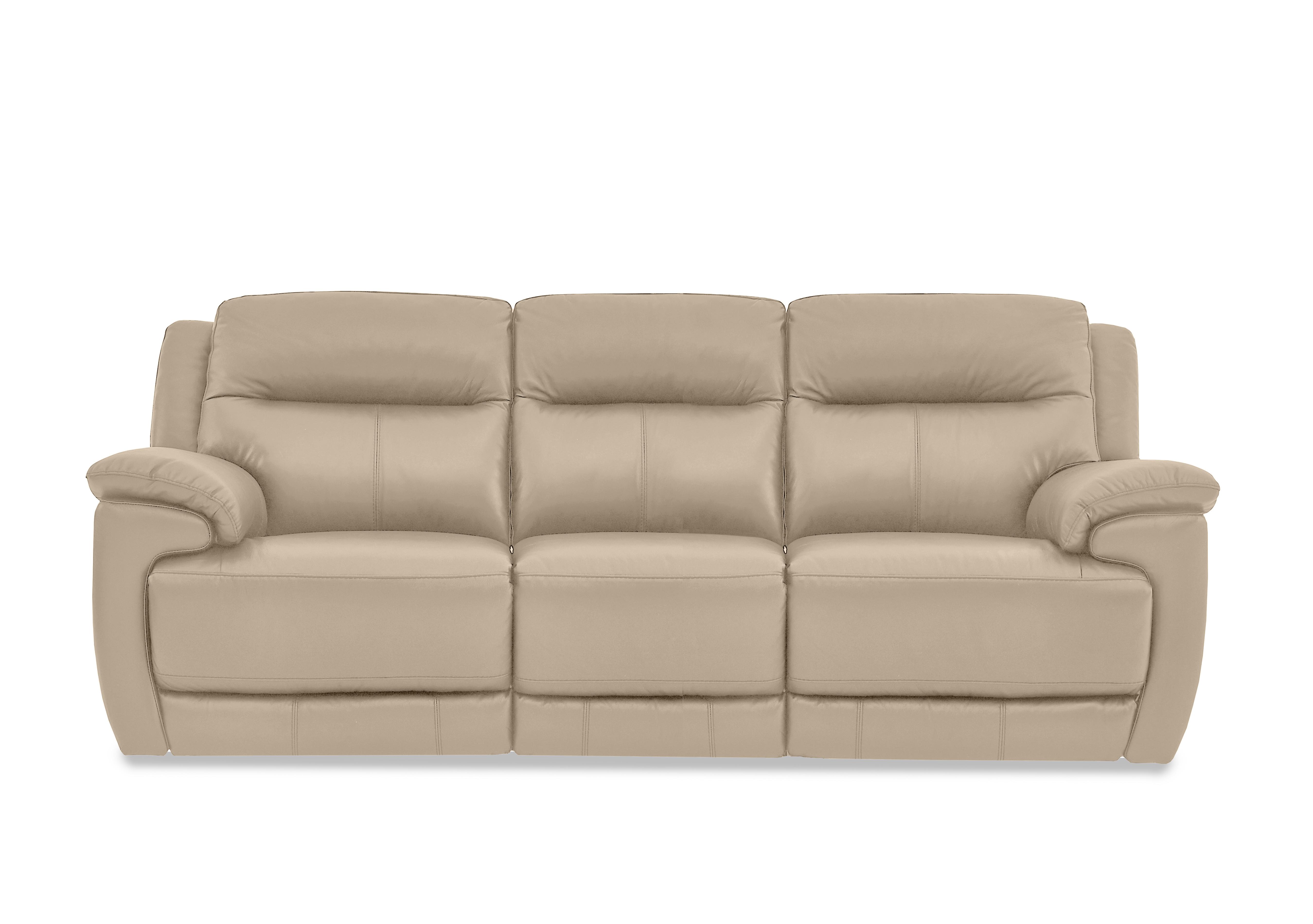 Touch 3 Seater Leather Sofa in Bv-039c Pebble on Furniture Village