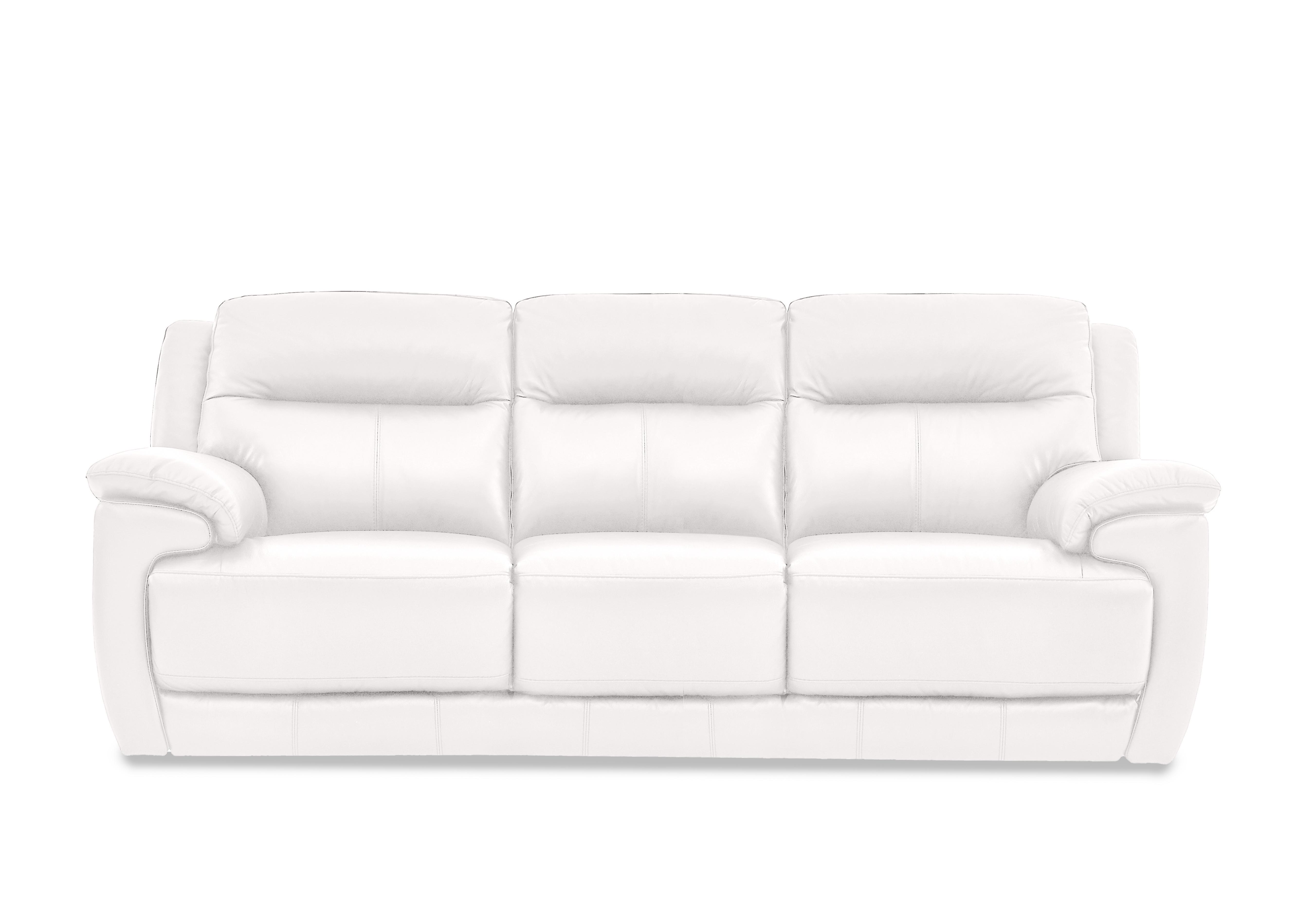 Touch 3 Seater Leather Sofa in Bv-744d Star White on Furniture Village