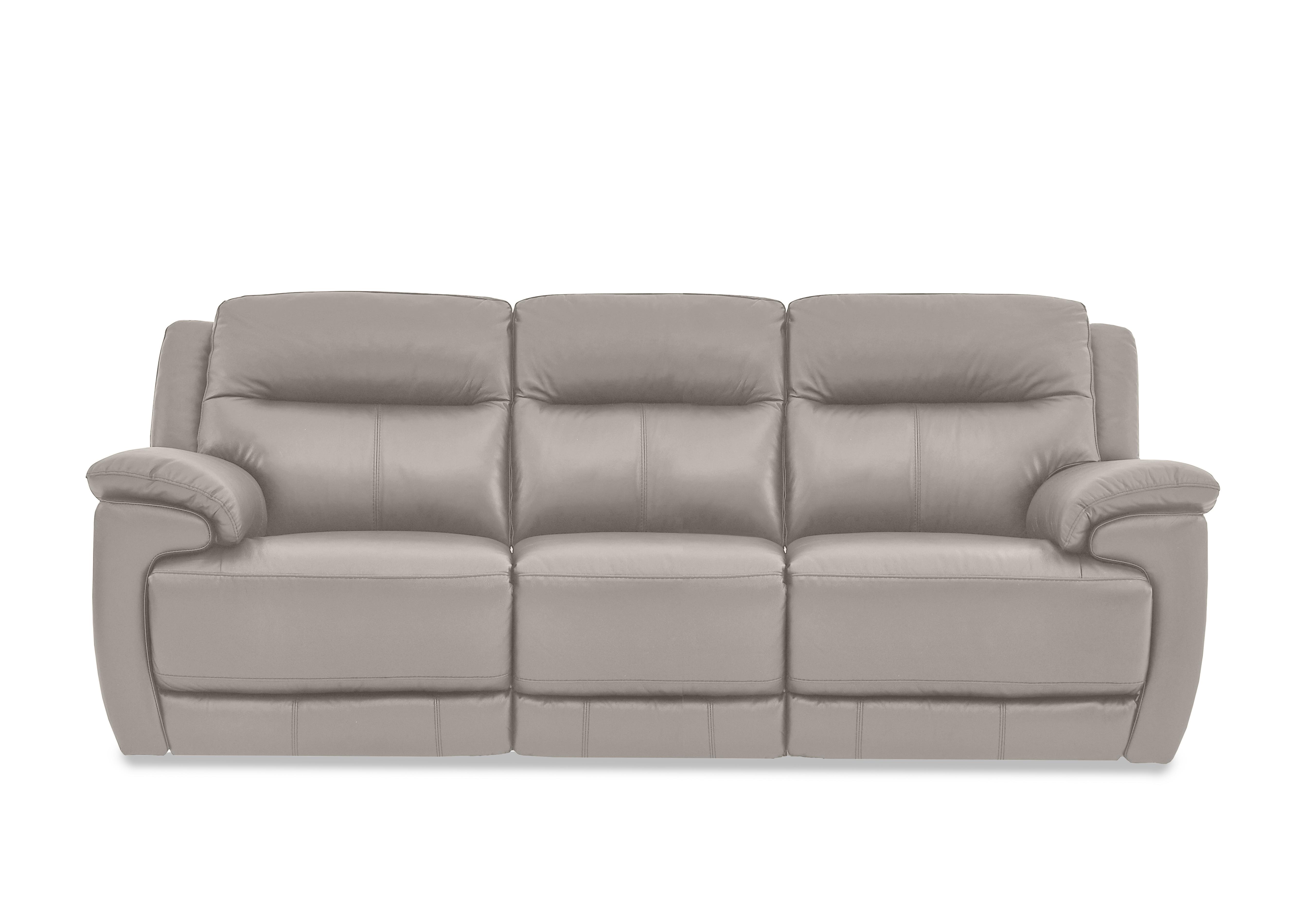 Touch 3 Seater Leather Sofa in Bv-946b Silver Grey on Furniture Village