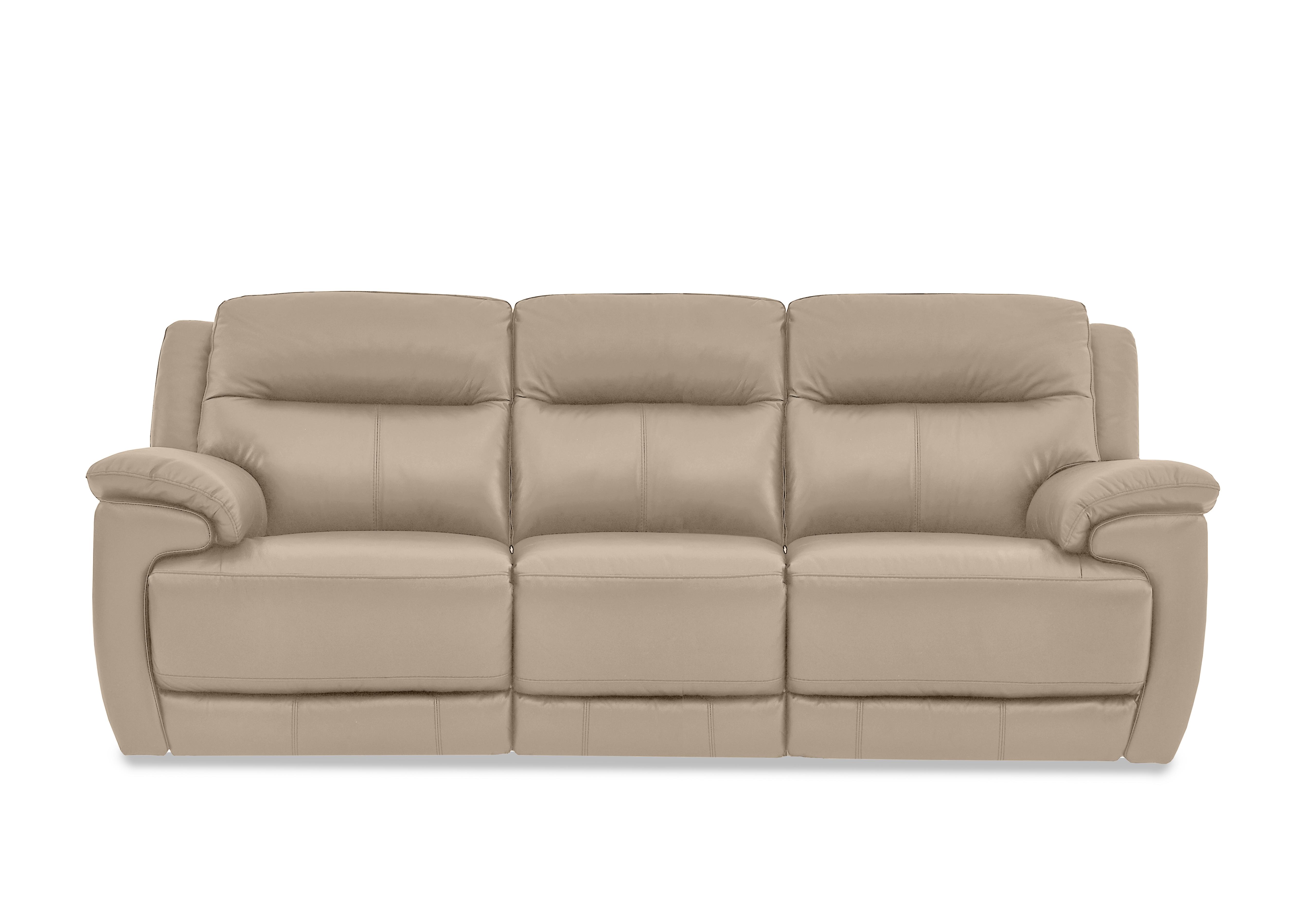 Touch 3 Seater Leather Sofa in Nc-039c Pebble on Furniture Village