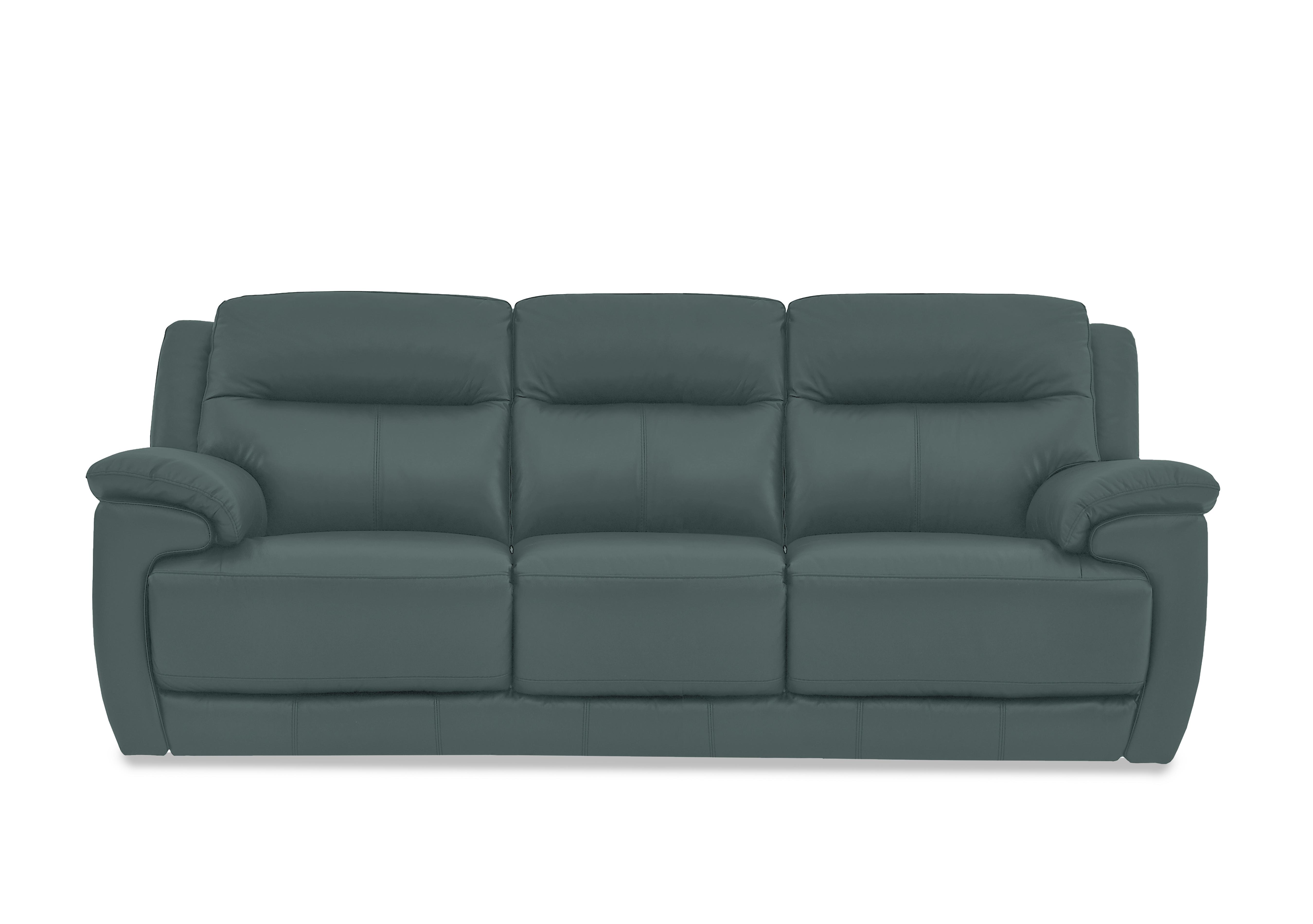 Touch 3 Seater Leather Sofa in Nc-301e Lake Green on Furniture Village