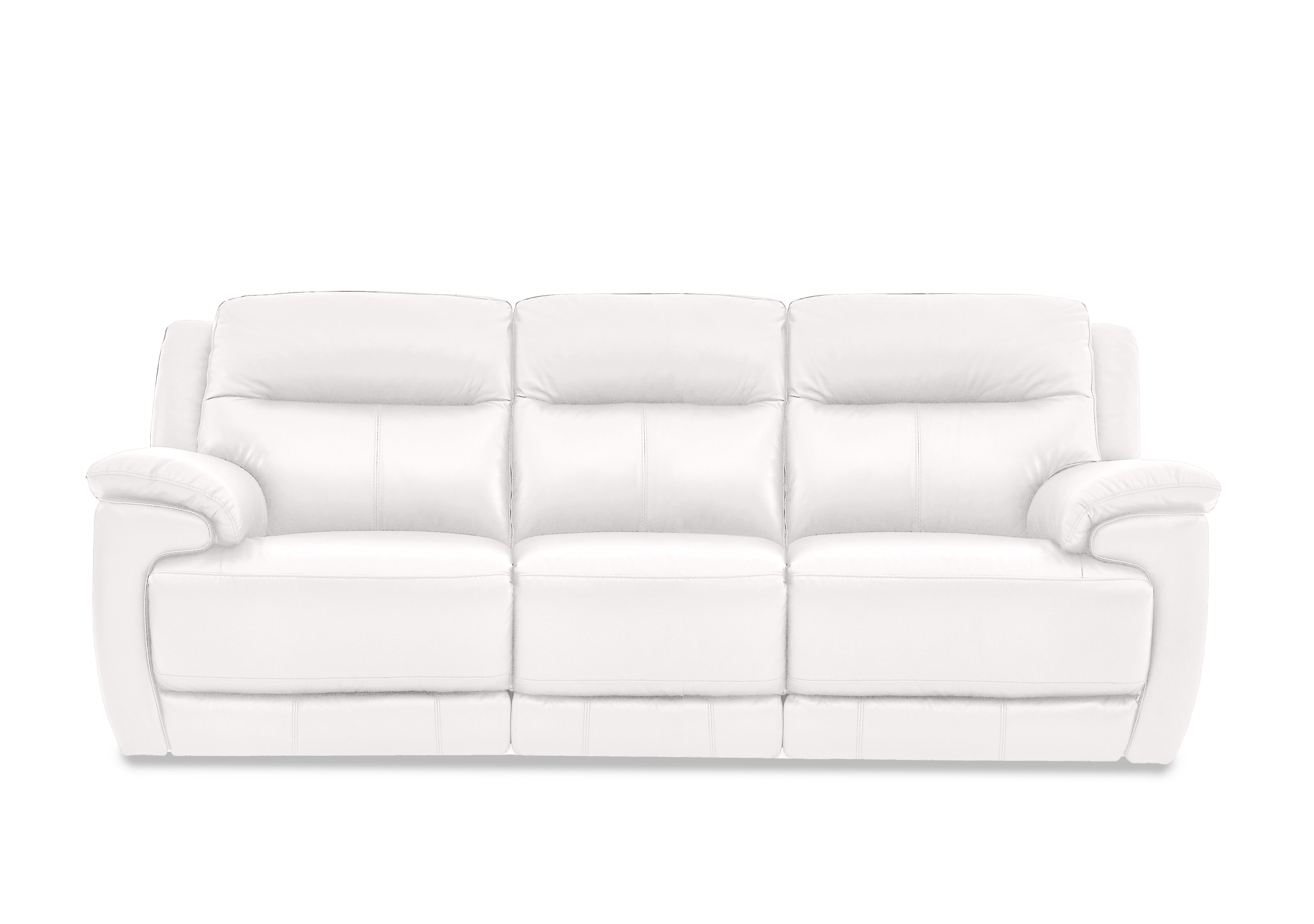 Touch 3 Seater Leather Sofa in Nc-744d Star White on Furniture Village