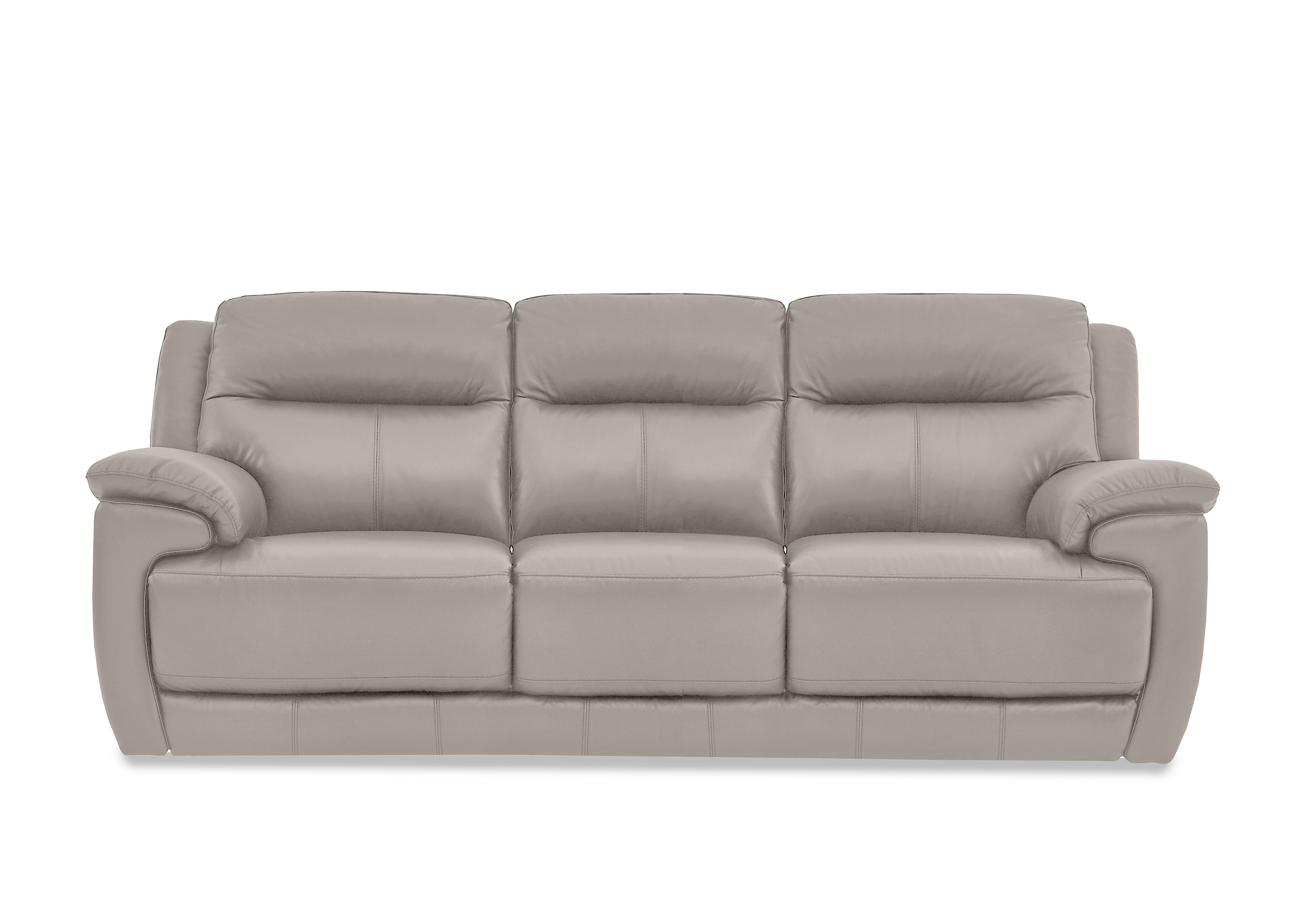 Touch 3 Seater Leather Sofa in Nc-946b Feather Grey on Furniture Village