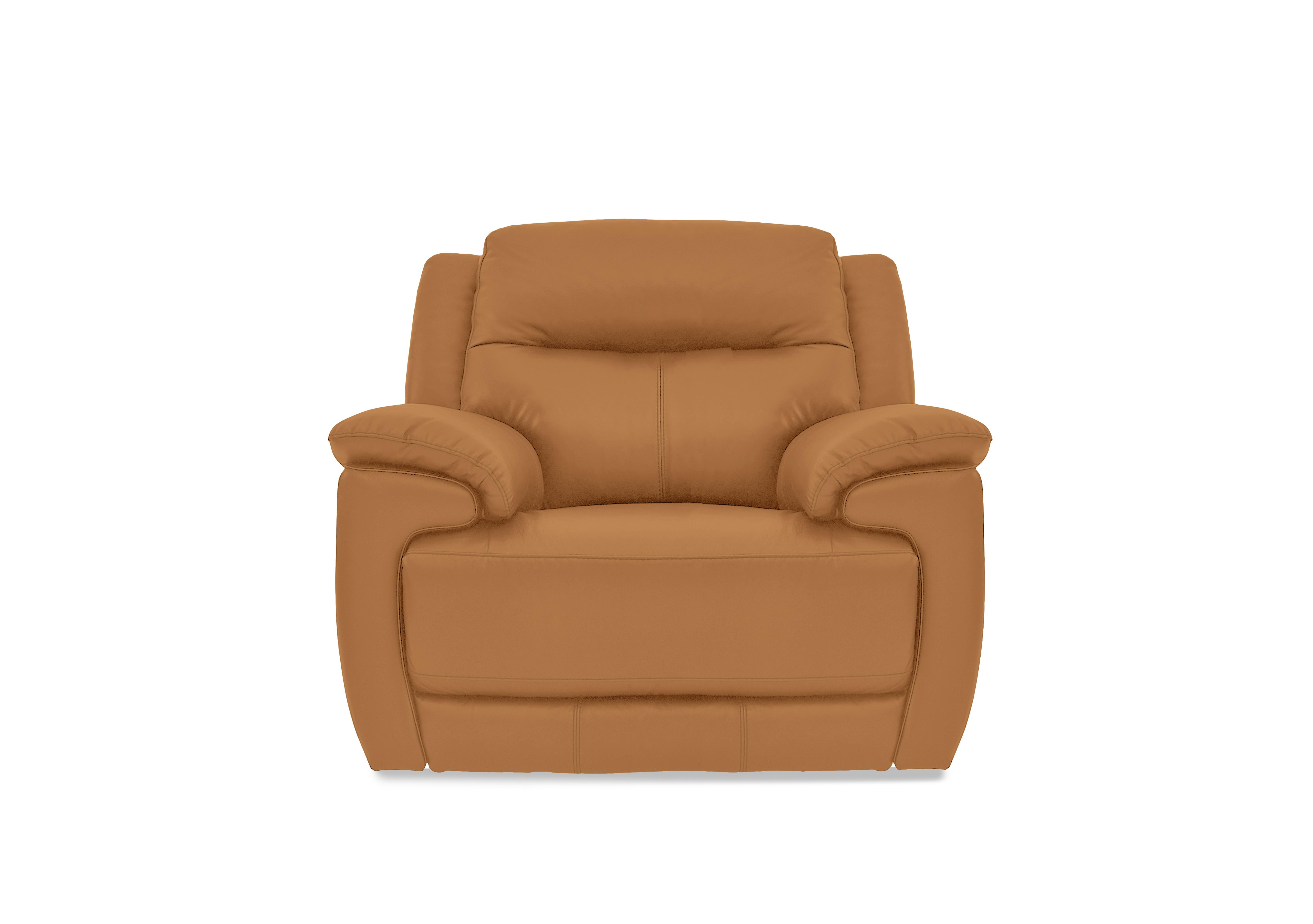 Touch Leather Armchair in Bv-335e Honey Yellow on Furniture Village